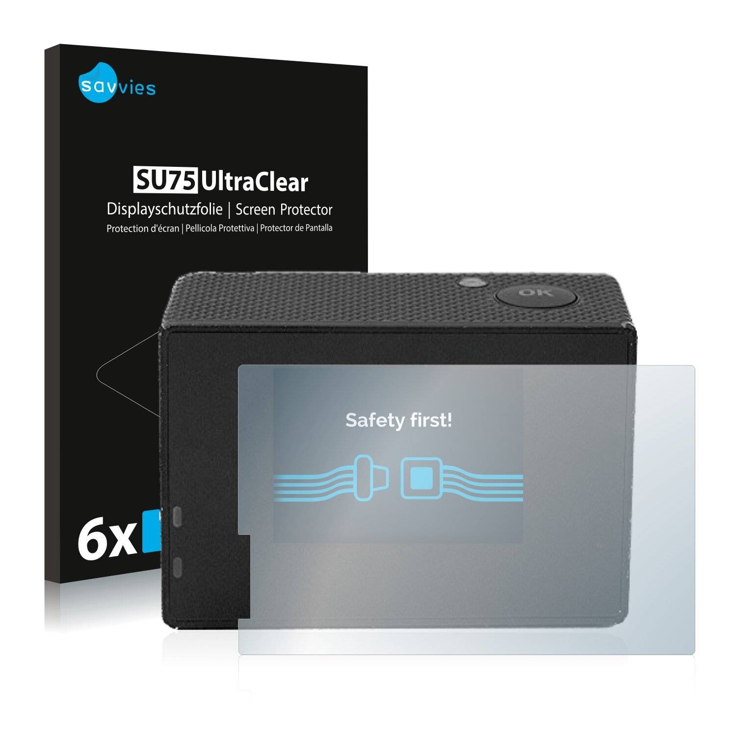 6x Savvies SU75 Displayschutzfolie für Qumox SJ4000 Sports HD DV Action
