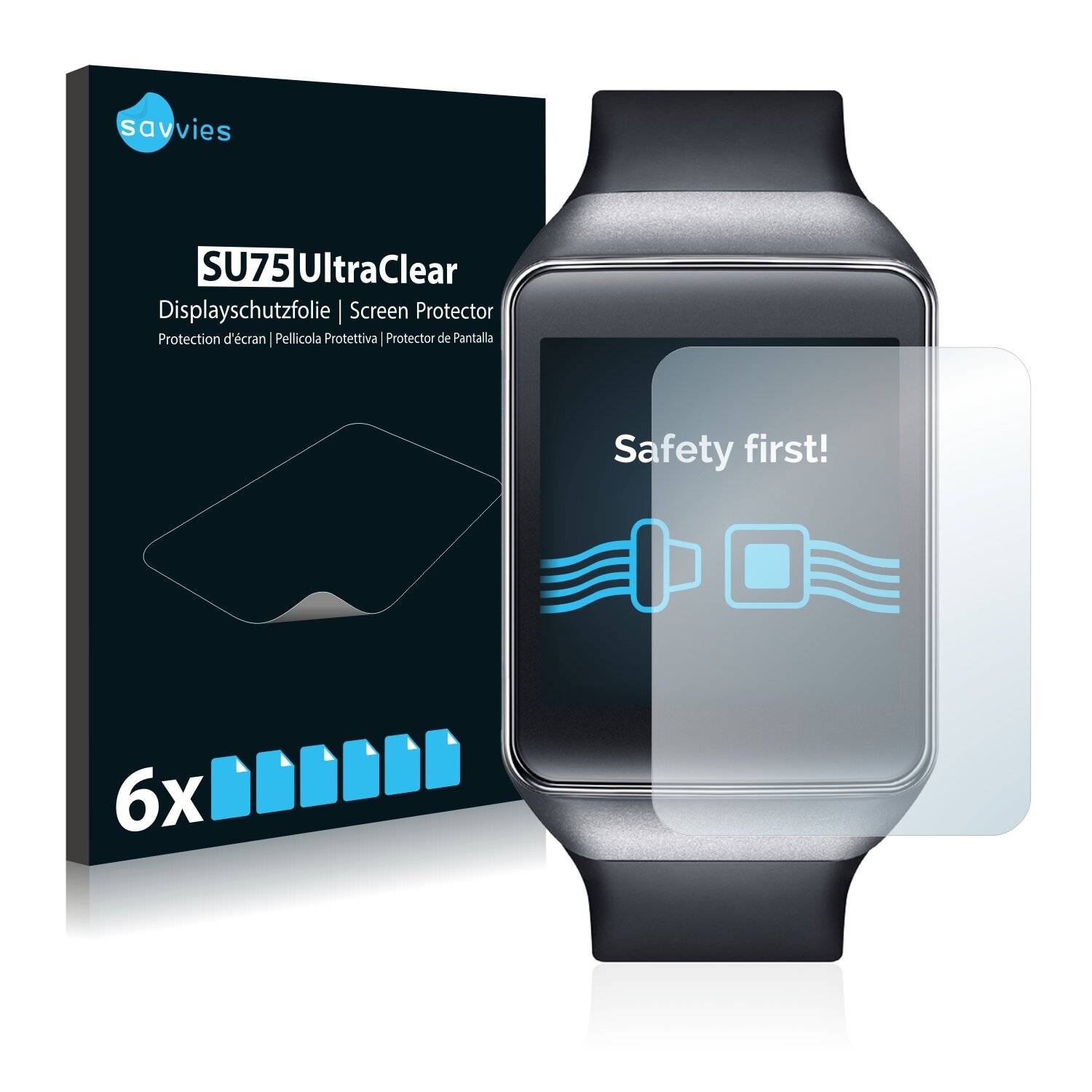 6x Savvies SU75 Displayschutzfolie für Samsung Gear