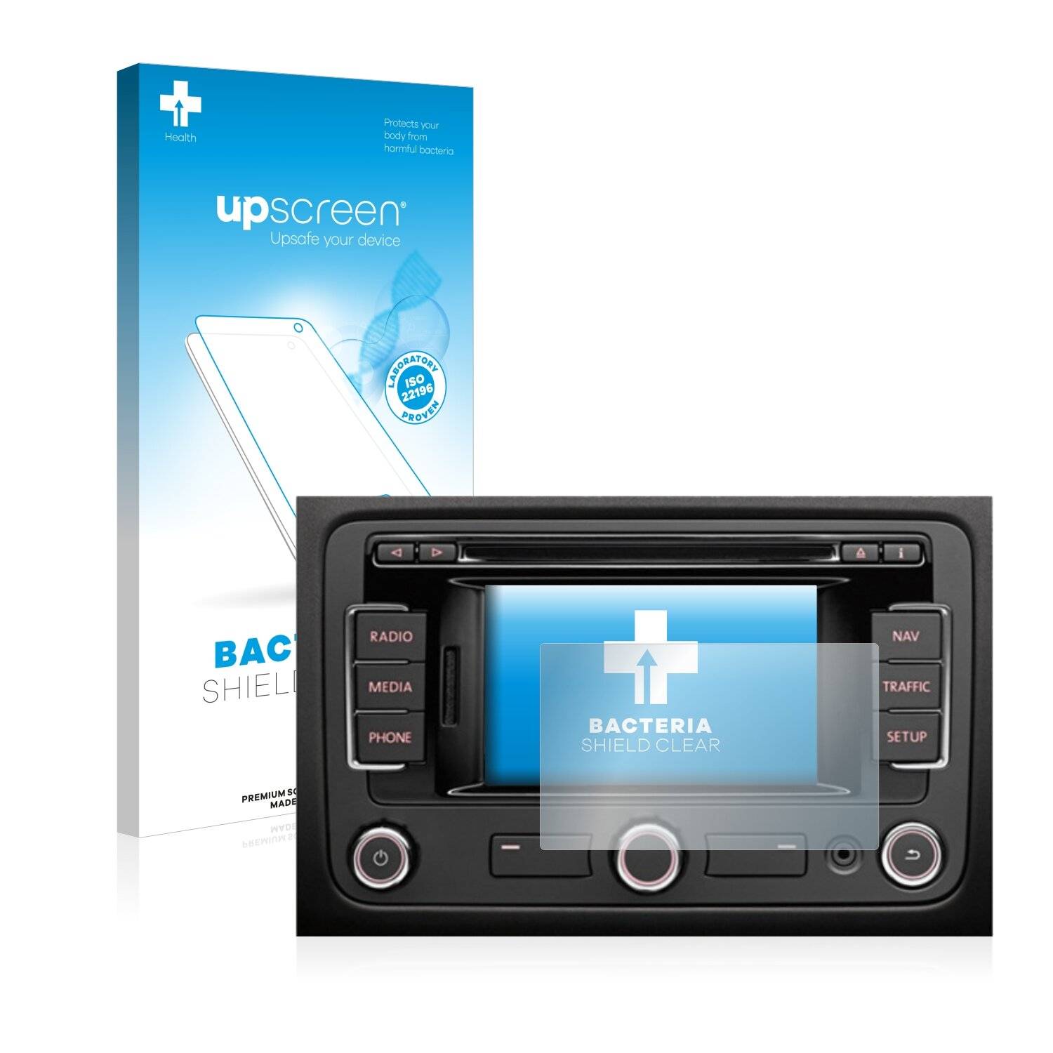 upscreen Bacteria Shield Clear Premium Antibakterielle Displayschutzfolie für Volkswagen