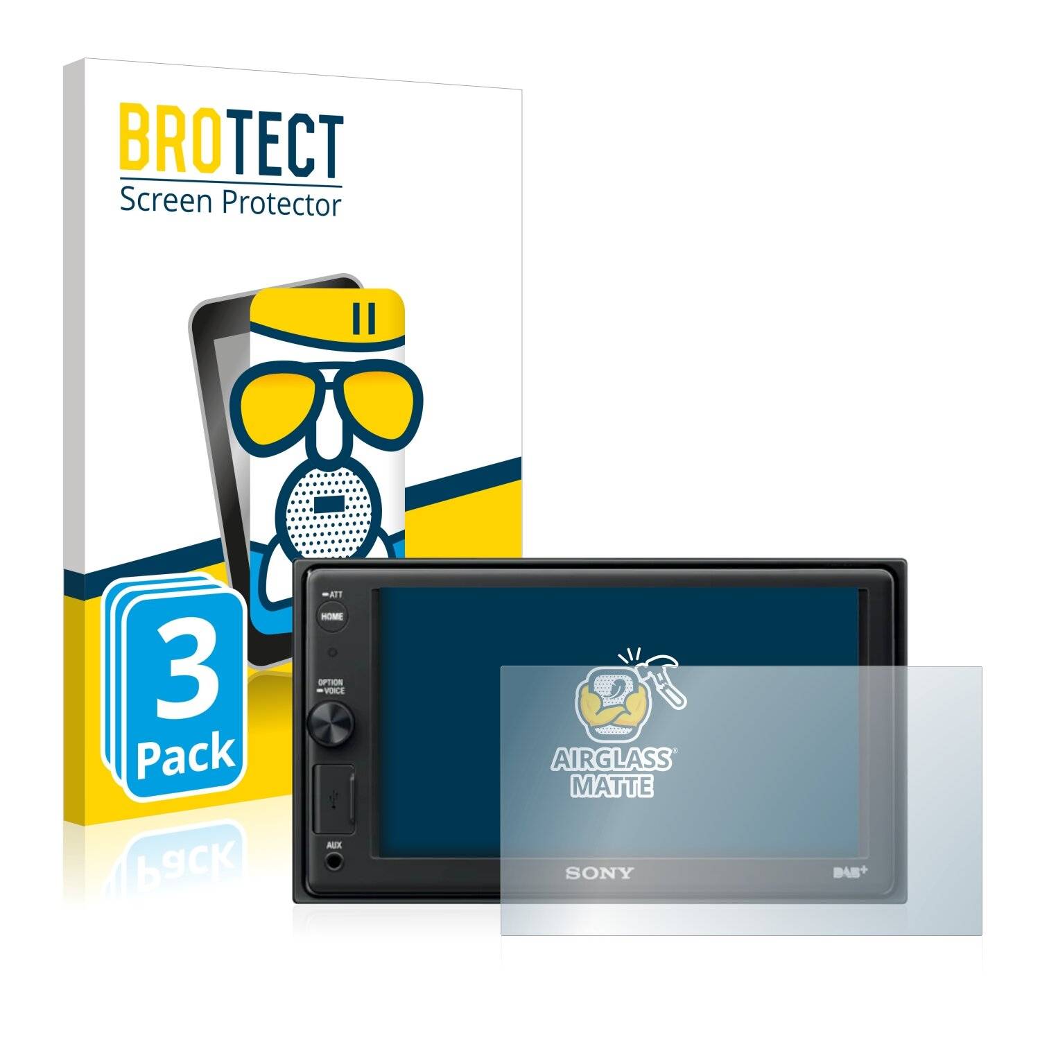 3x BROTECT AirGlass Matte Schutzglas Folie für Sony