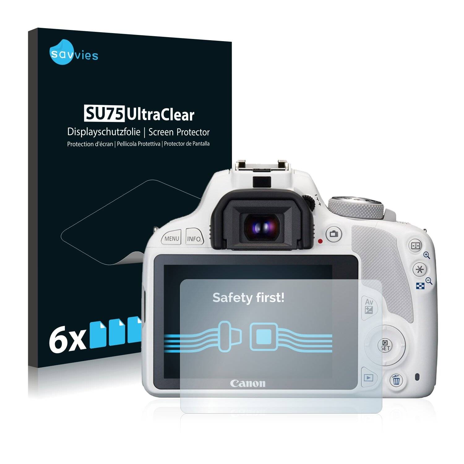 6x Savvies SU75 Displayschutzfolie für Canon EOS