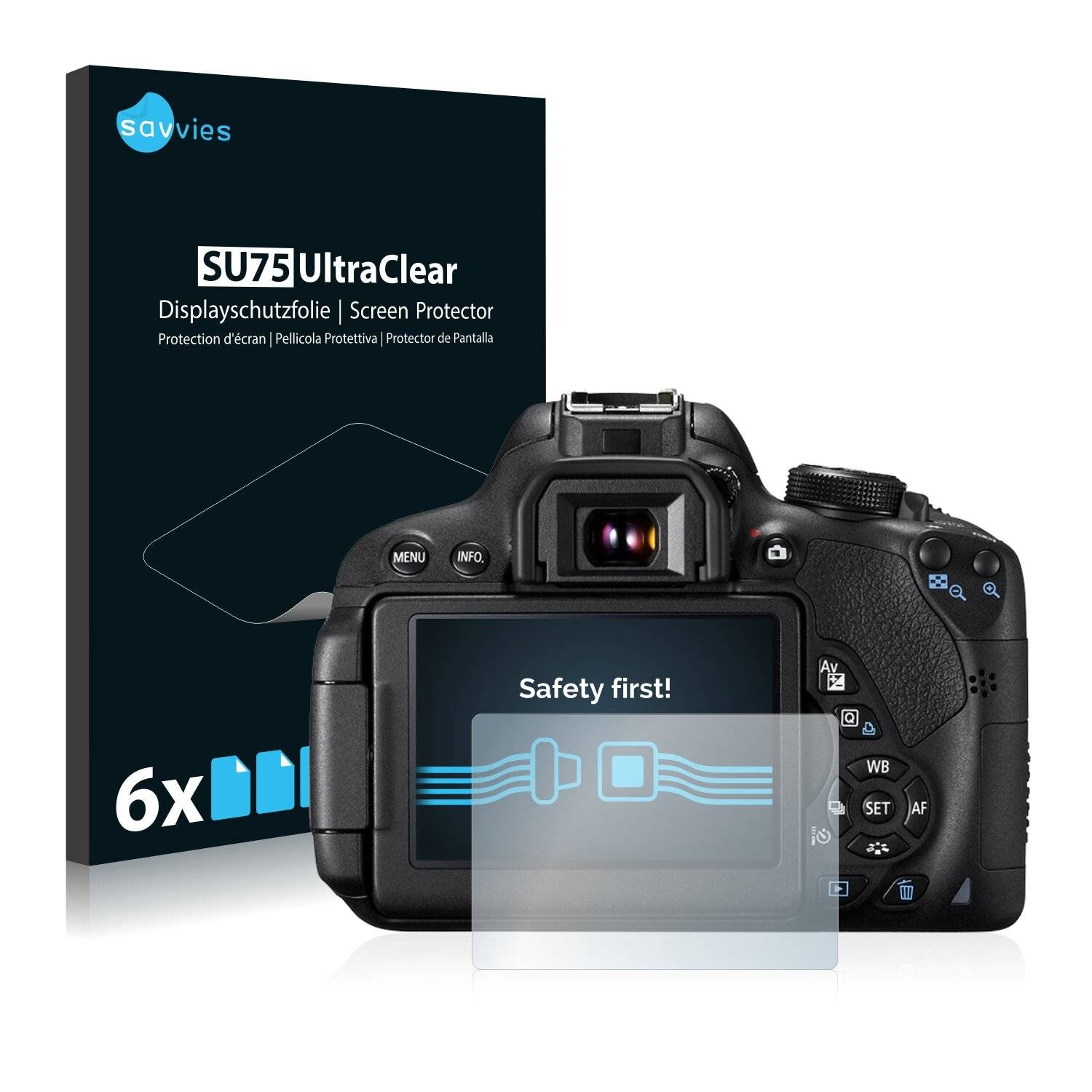6x Savvies SU75 Displayschutzfolie für Canon EOS