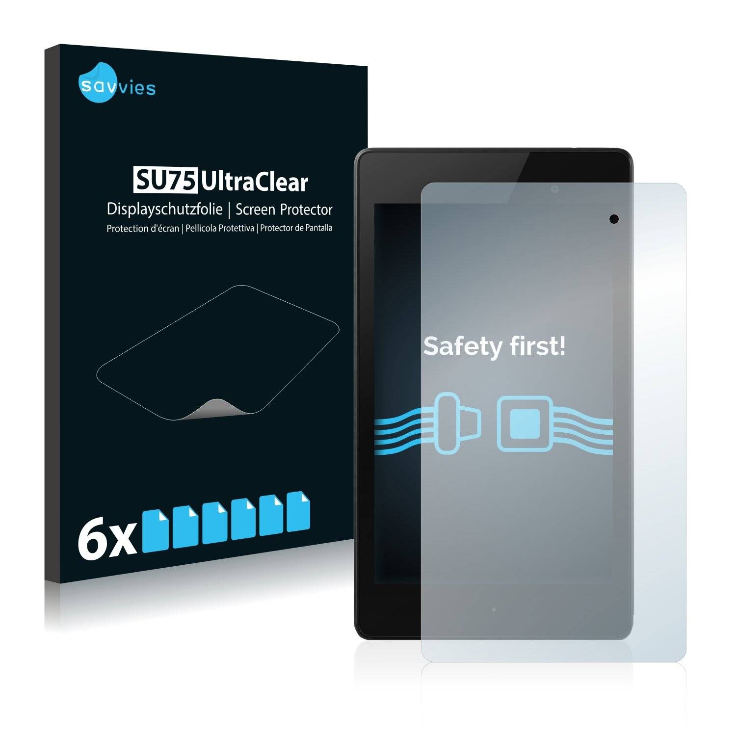 6x Savvies SU75 Displayschutzfolie für Google Nexus 7