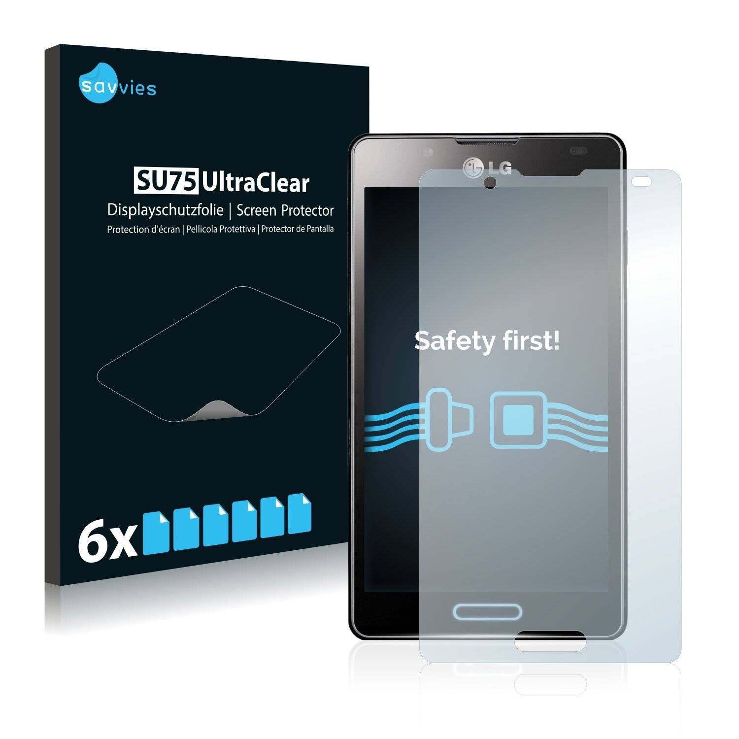 6x Savvies SU75 Displayschutzfolie für LG Electronics P713 Optimus L7