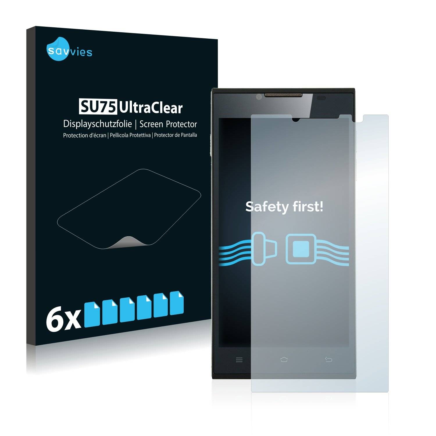 6x Savvies SU75 Displayschutzfolie für Doogee Turbo