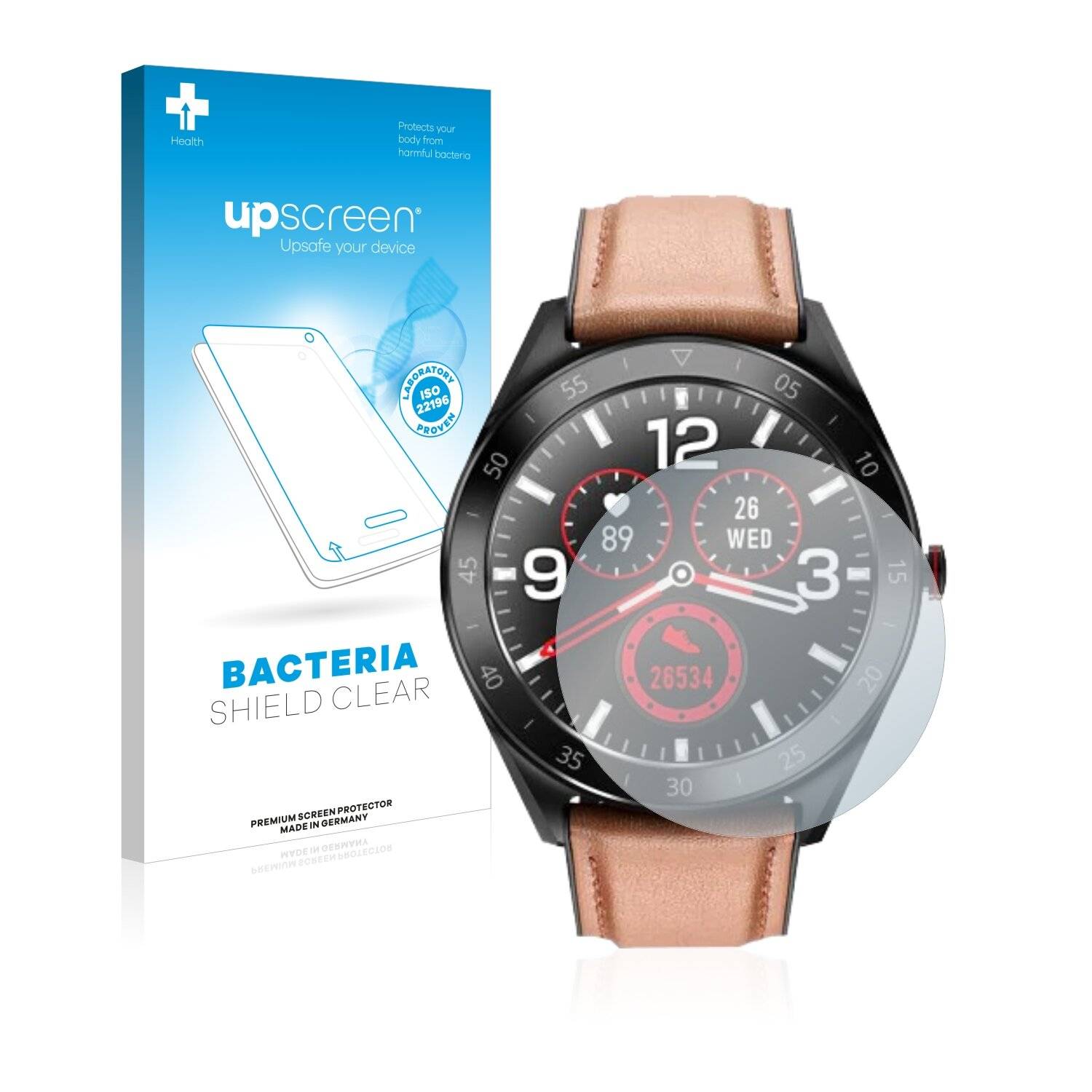 upscreen Bacteria Shield Clear Premium Antibakterielle Displayschutzfolie für Alfawise Watch