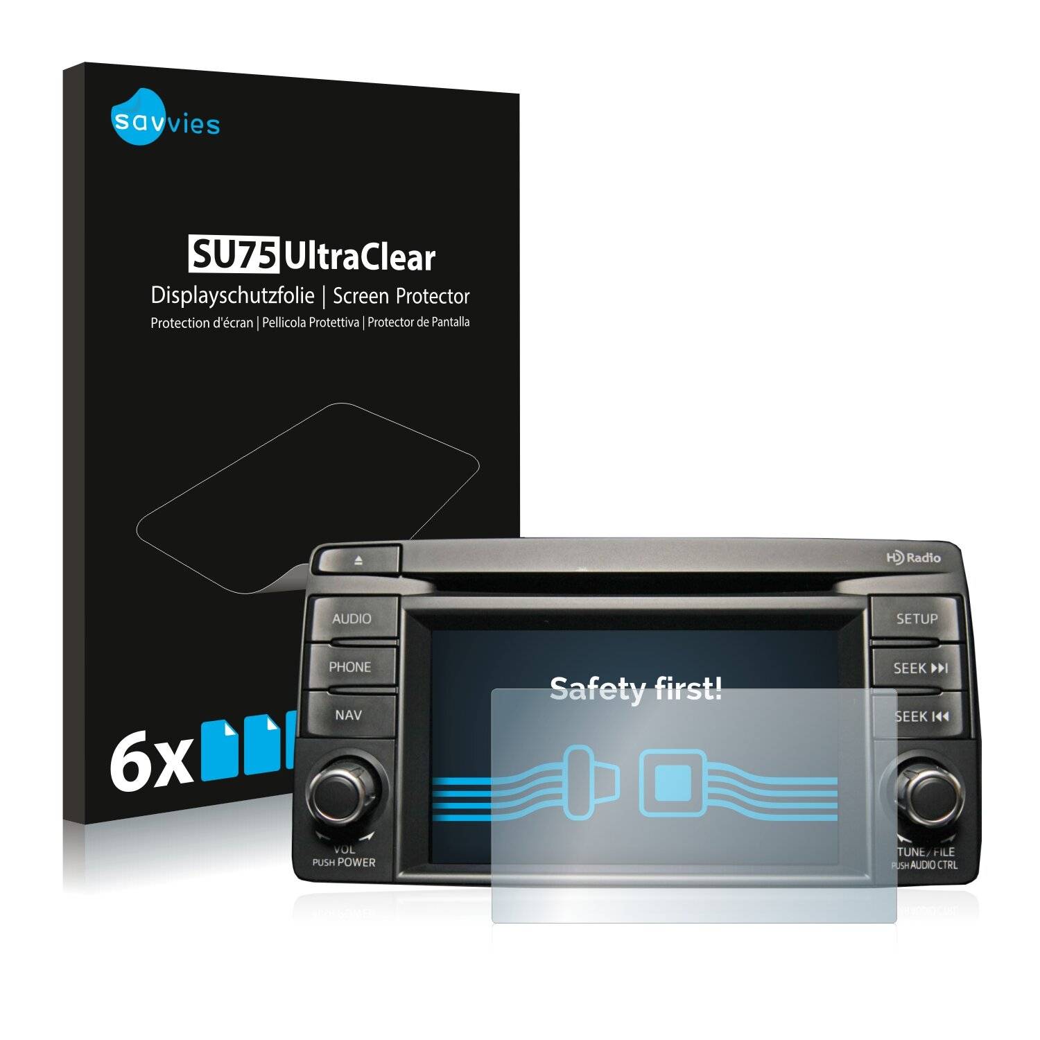 6x Savvies SU75 Displayschutzfolie für Mazda CX-5 2012-2014 Infotainment