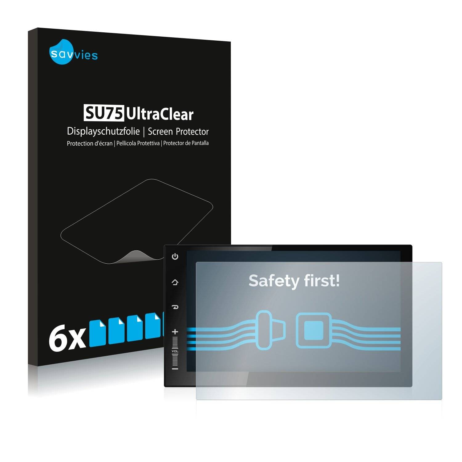 6x Savvies SU75 Displayschutzfolie für Newsmy CarPad 2s