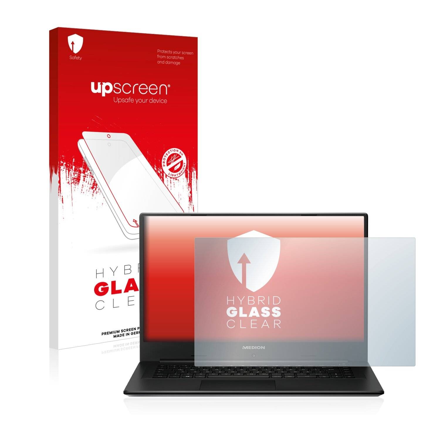 upscreen Hybrid Glass Clear Premium Schutzglas Folie für Medion Akoya E6246