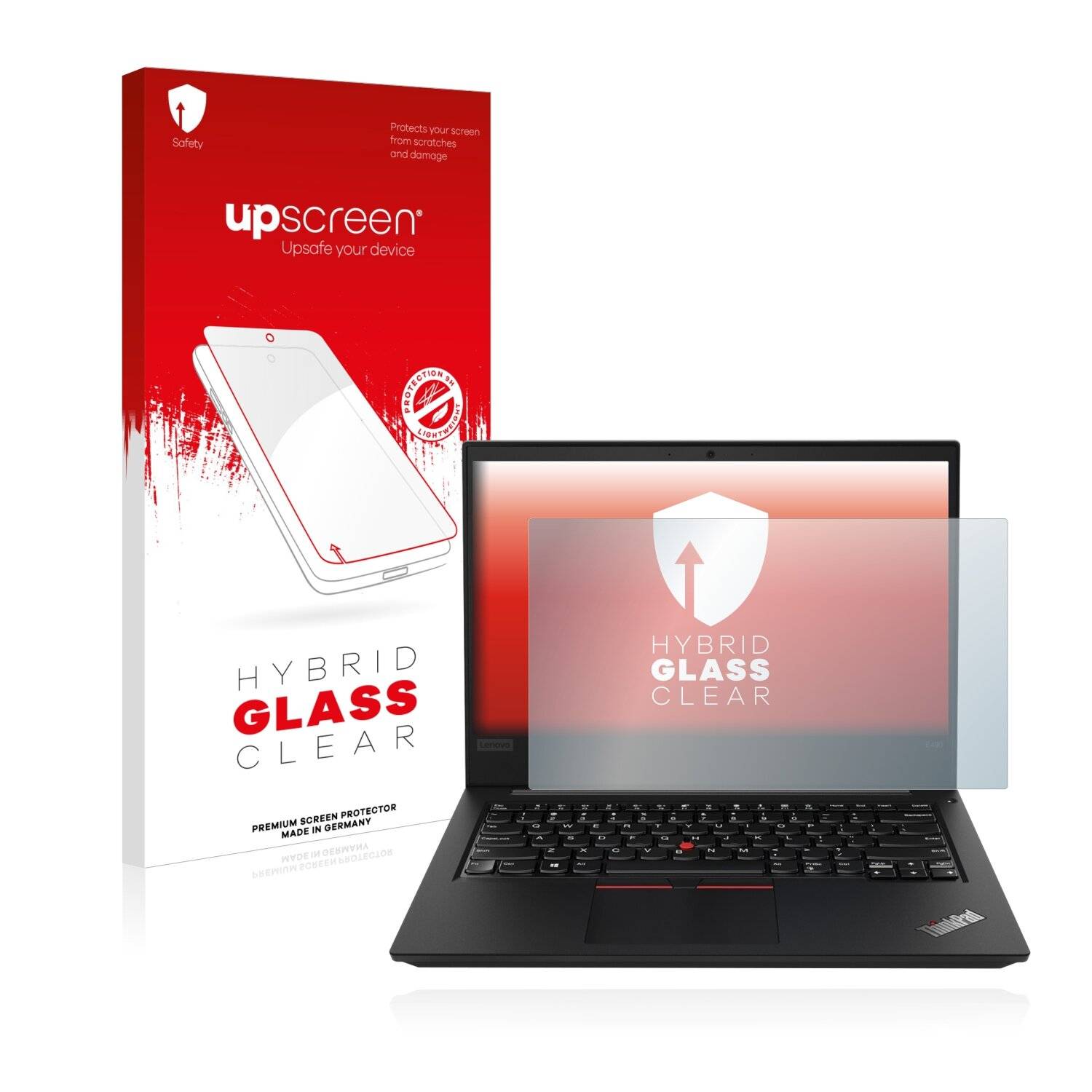 upscreen Hybrid Glass Clear Premium Schutzglas Folie für Lenovo ThinkPad