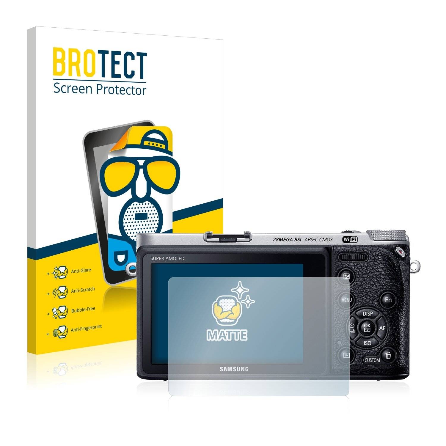2x BROTECT Matte Displayschutzfolie für Samsung NX500 - Entspiegelt,