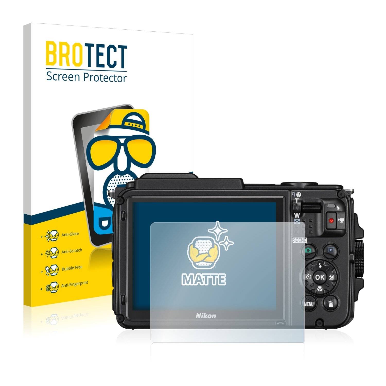 2x BROTECT Matte Displayschutzfolie für Nikon Coolpix AW130 - Entspiegelt,