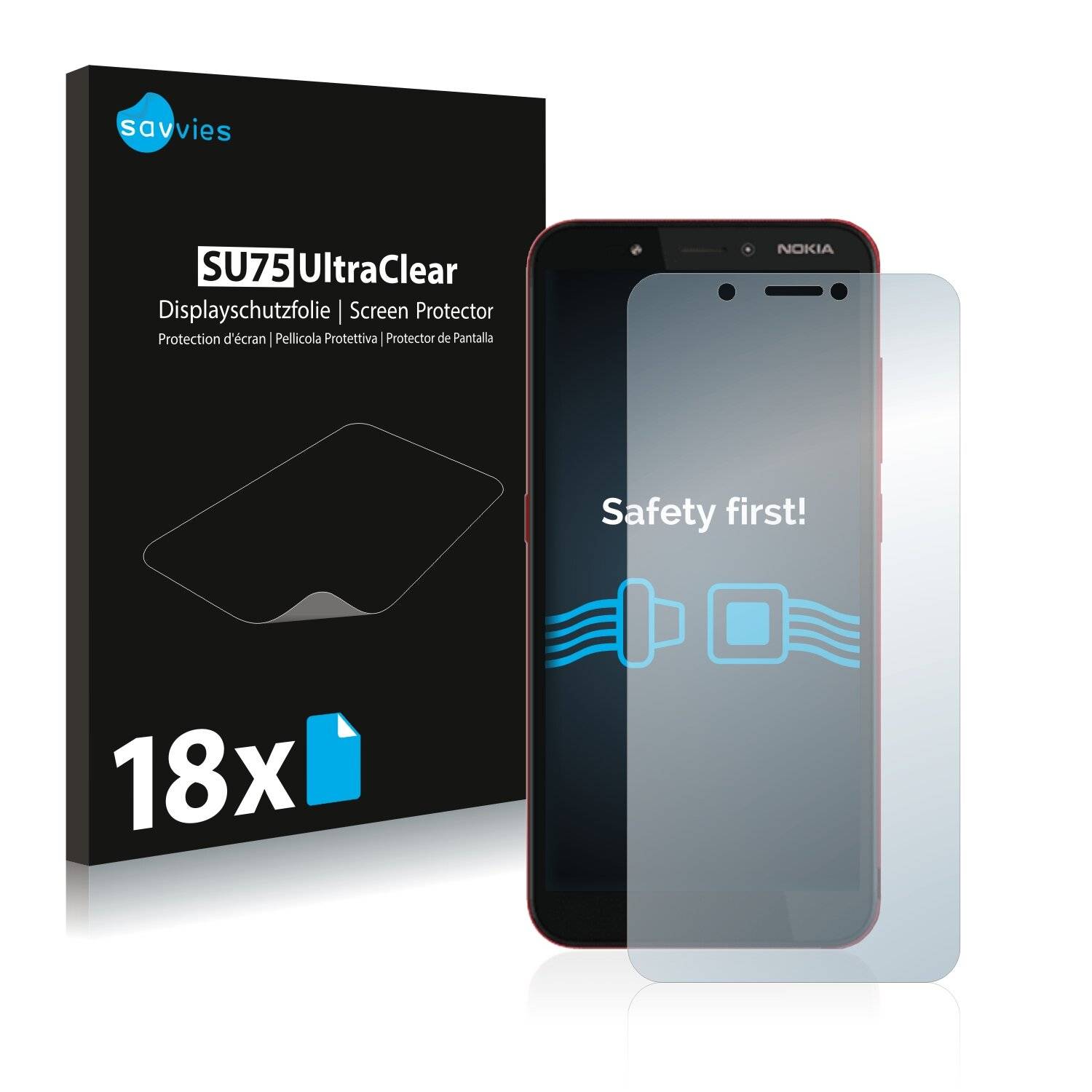 18x Savvies SU75 Displayschutzfolie für Nokia C1
