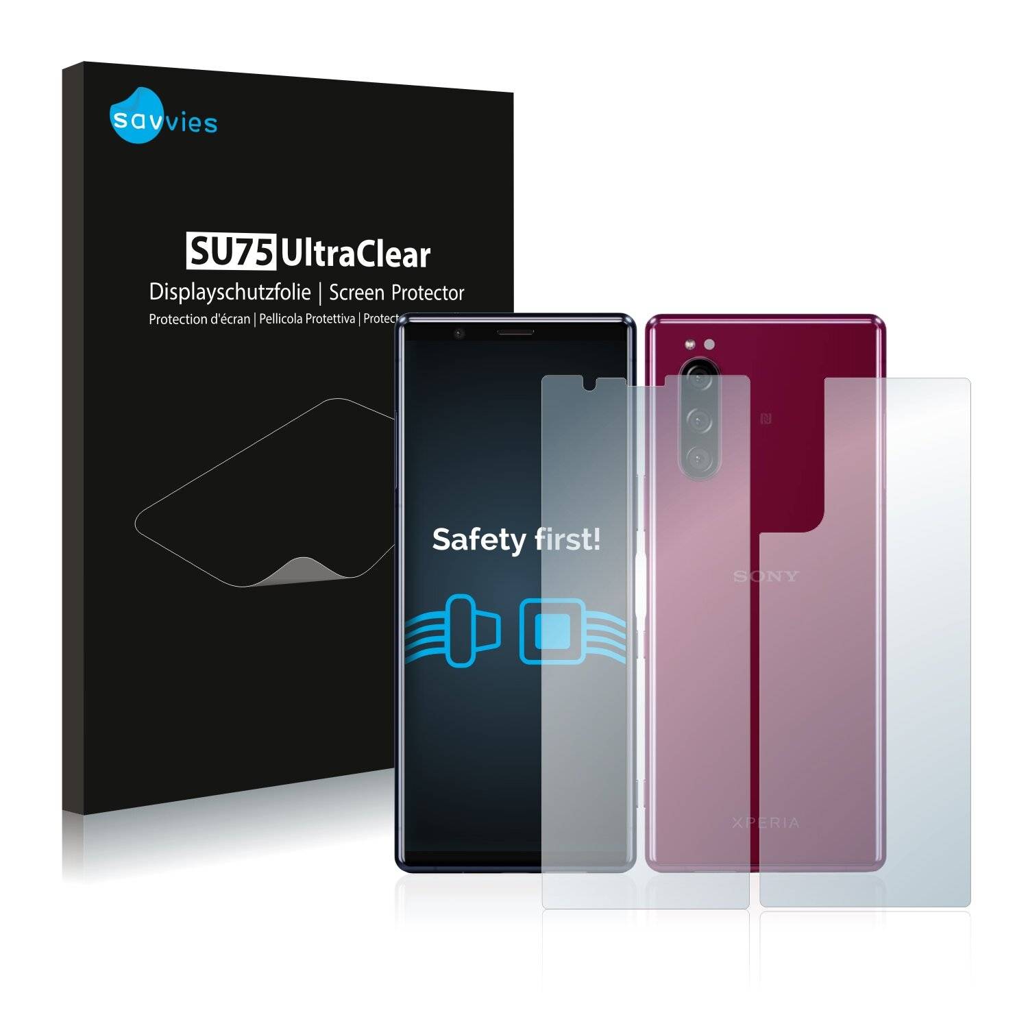 18x Savvies SU75 Displayschutzfolie für Sony Xperia 5 (Vorder +