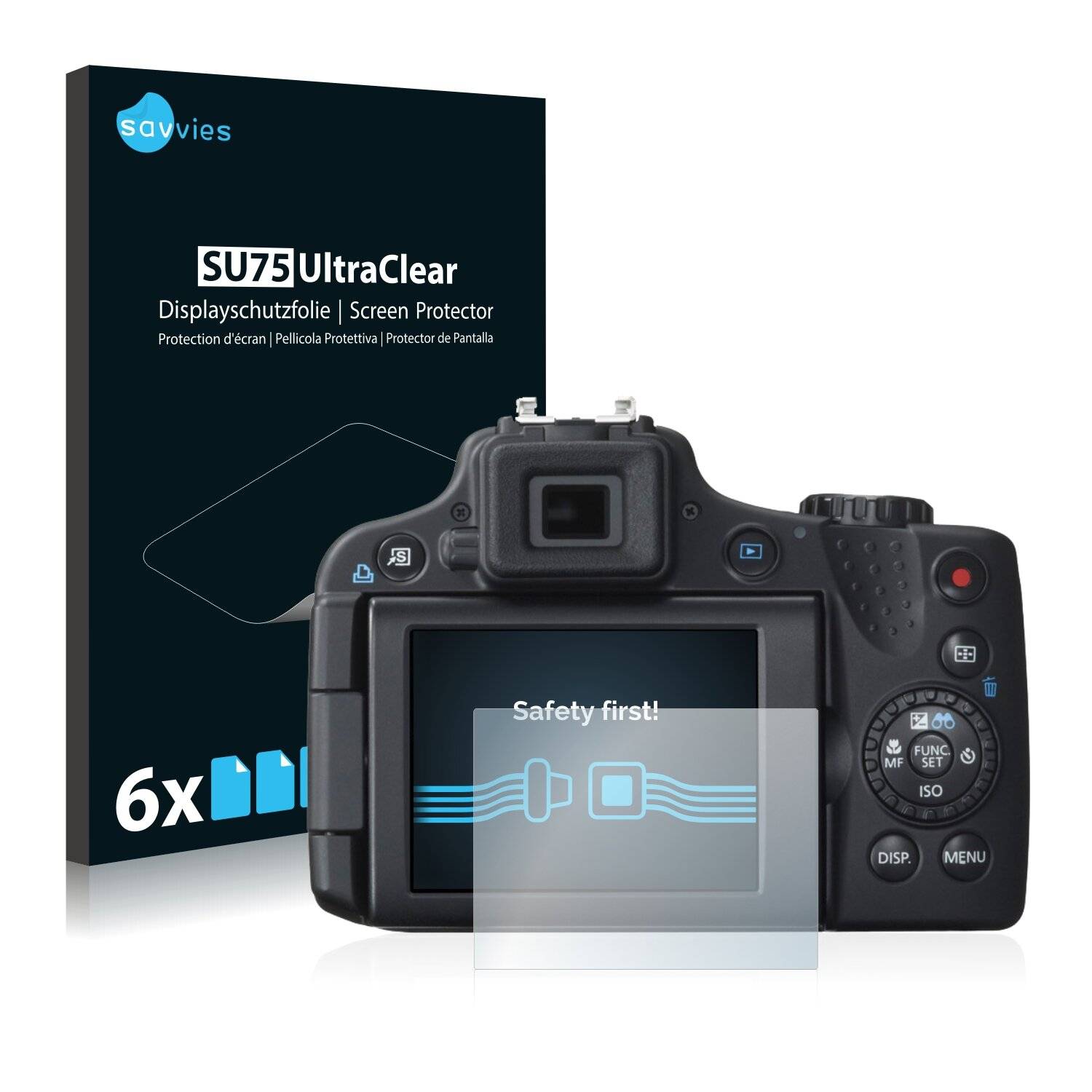 6x Savvies SU75 Displayschutzfolie für Canon PowerShot SX50