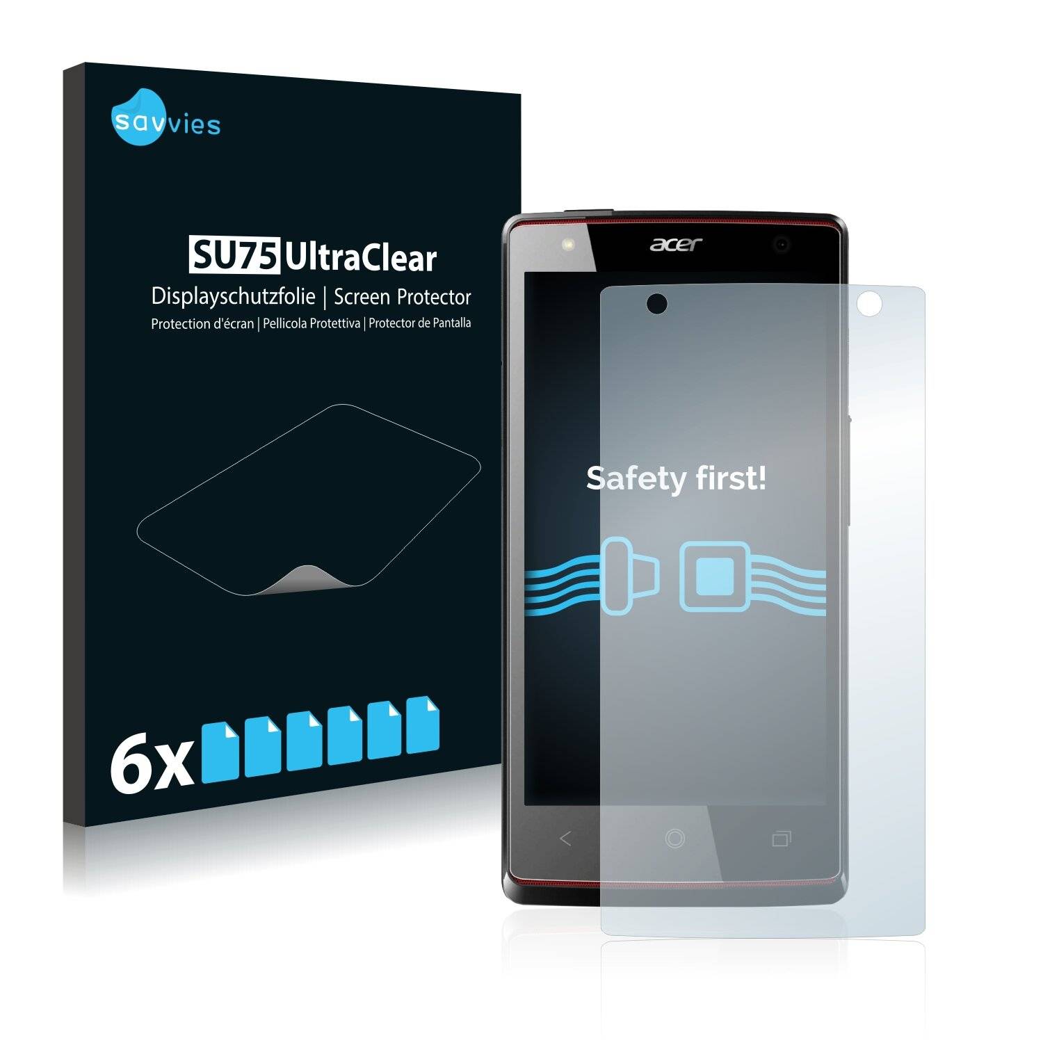 6x Savvies SU75 Displayschutzfolie für Acer Liquid E3