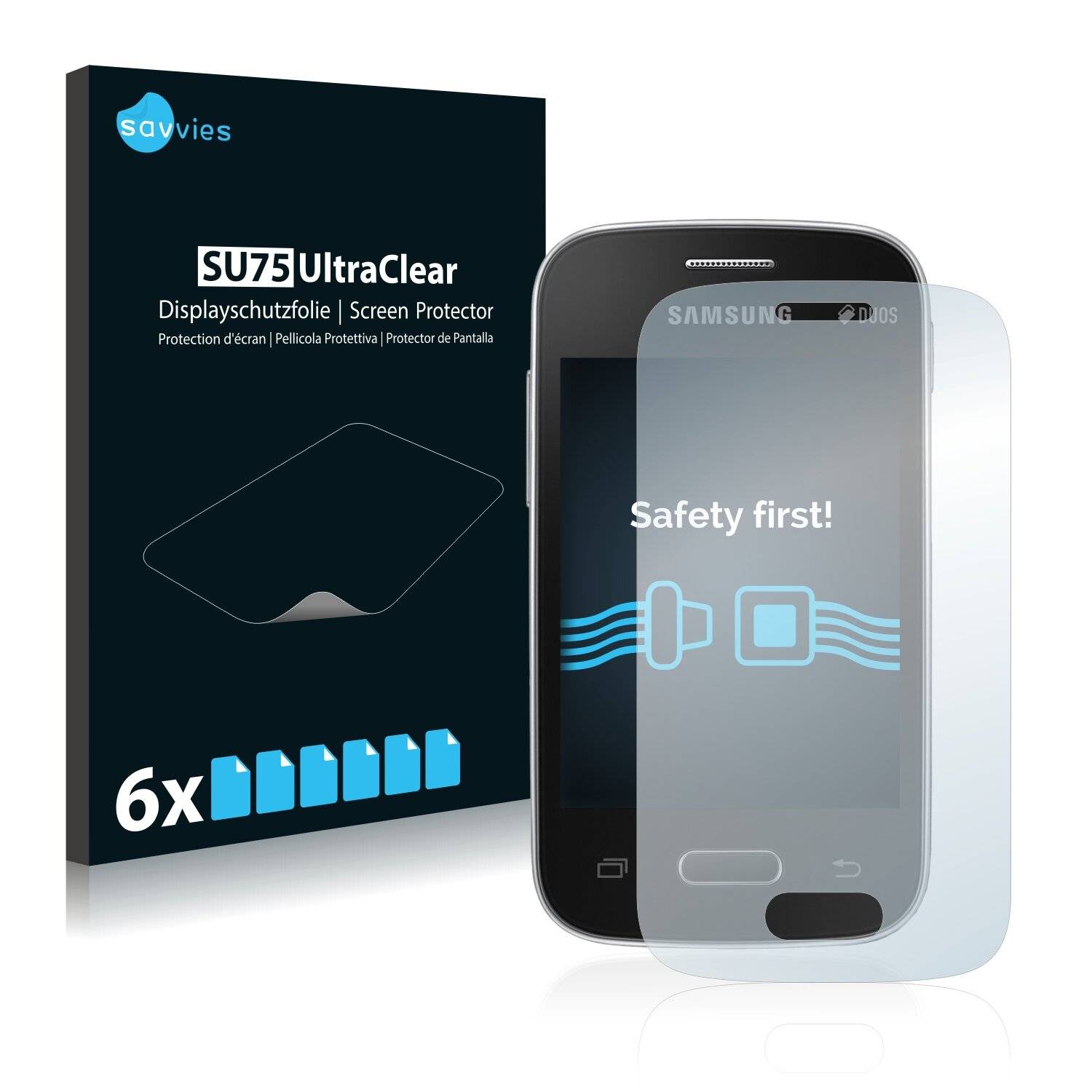 6x Savvies SU75 Displayschutzfolie für Samsung Galaxy Pocket