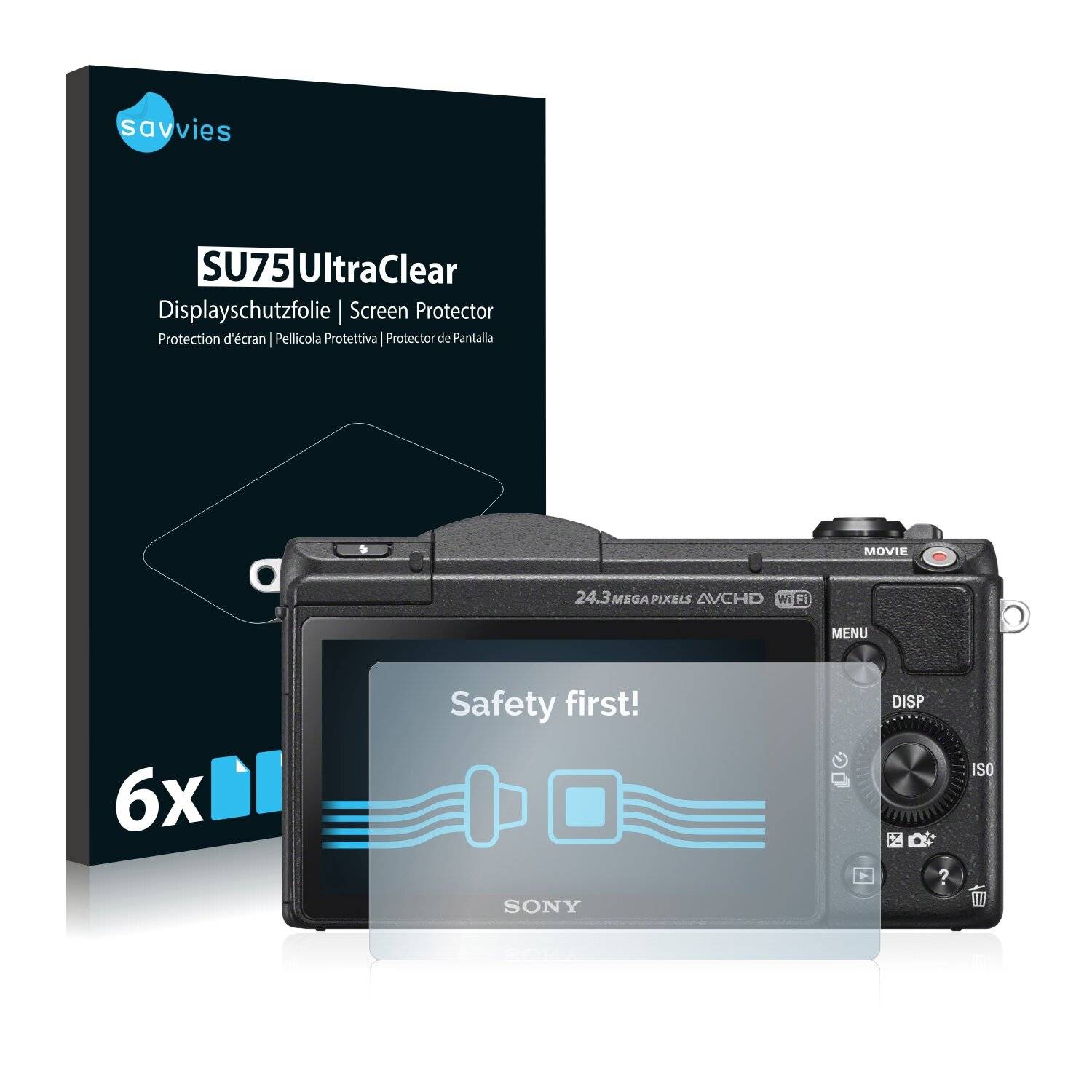 6x Savvies SU75 Displayschutzfolie für Sony Alpha 5100
