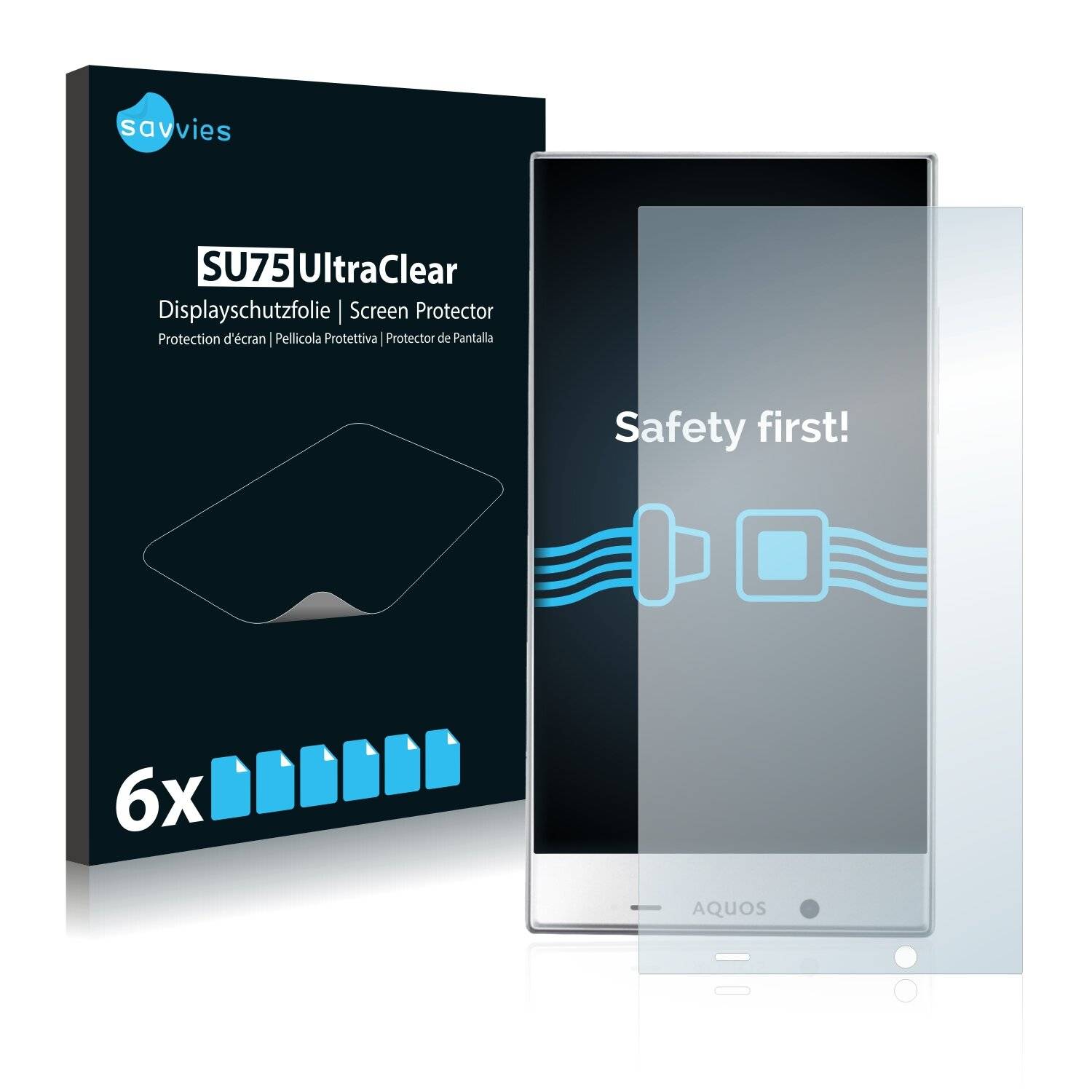 6x Savvies SU75 Displayschutzfolie für Sharp Aquos Crystal