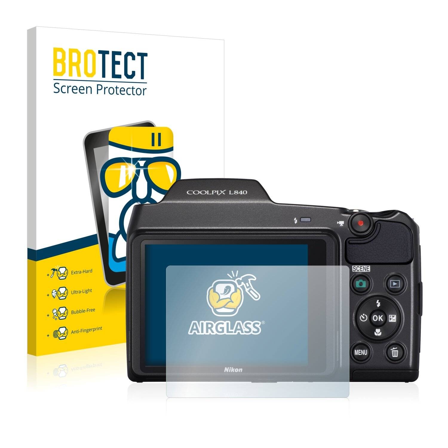 BROTECT AirGlass Schutzglas Folie für Nikon Coolpix