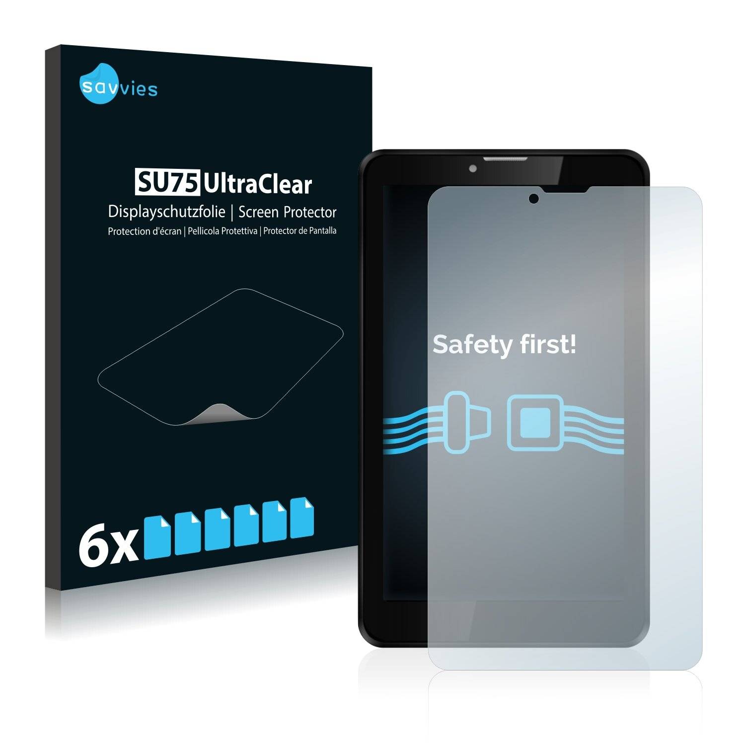 6x Savvies SU75 Displayschutzfolie für Prestigio MultiPad Wize
