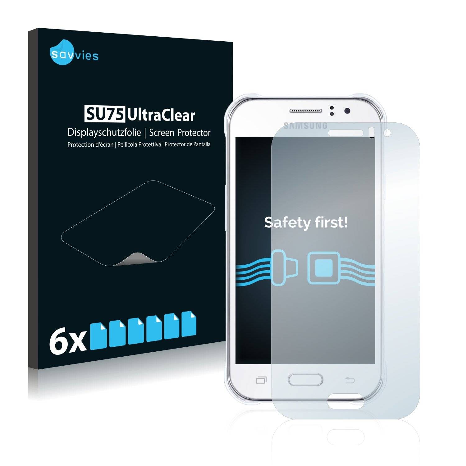 6x Savvies SU75 Displayschutzfolie für Samsung Galaxy J1