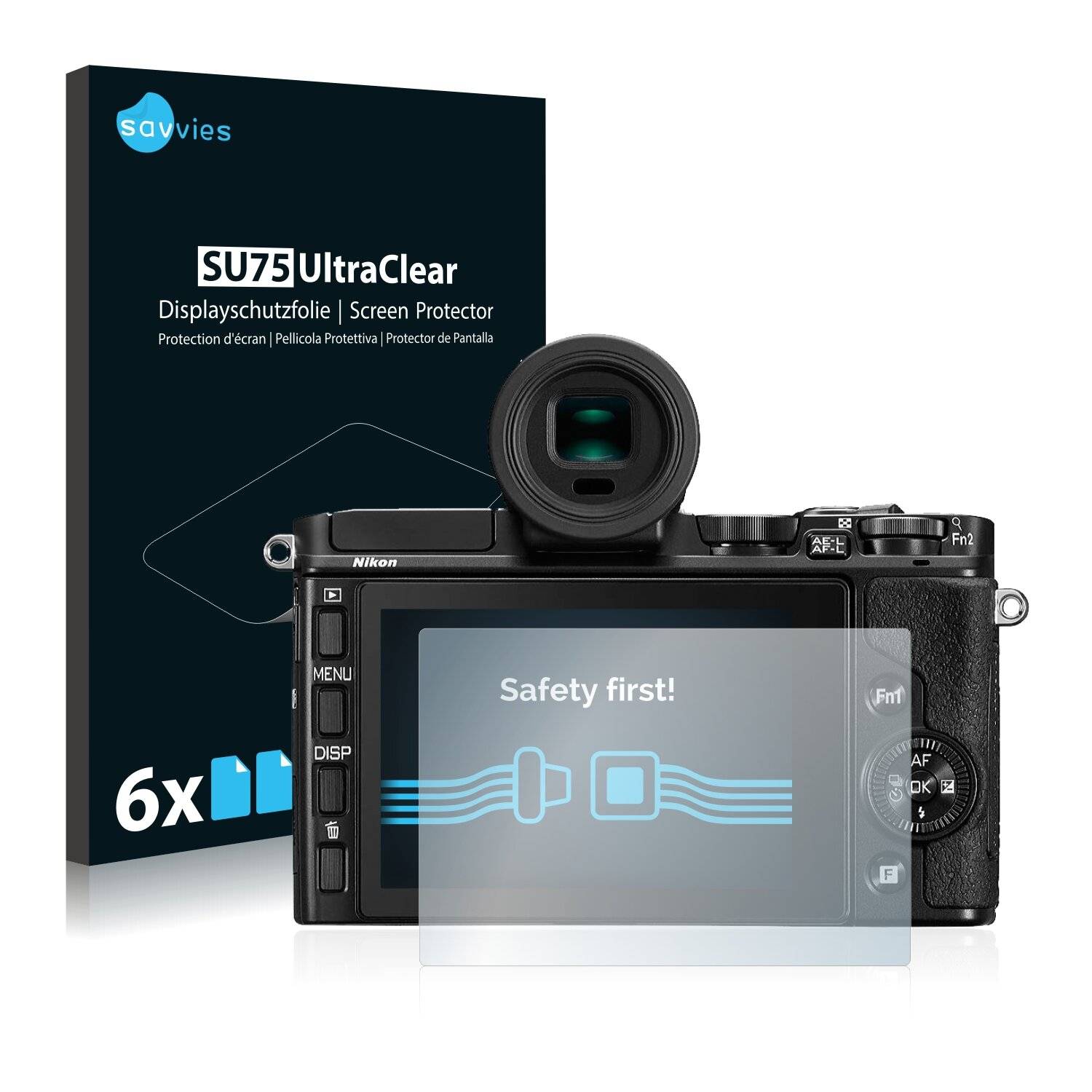 6x Savvies SU75 Displayschutzfolie für Nikon 1
