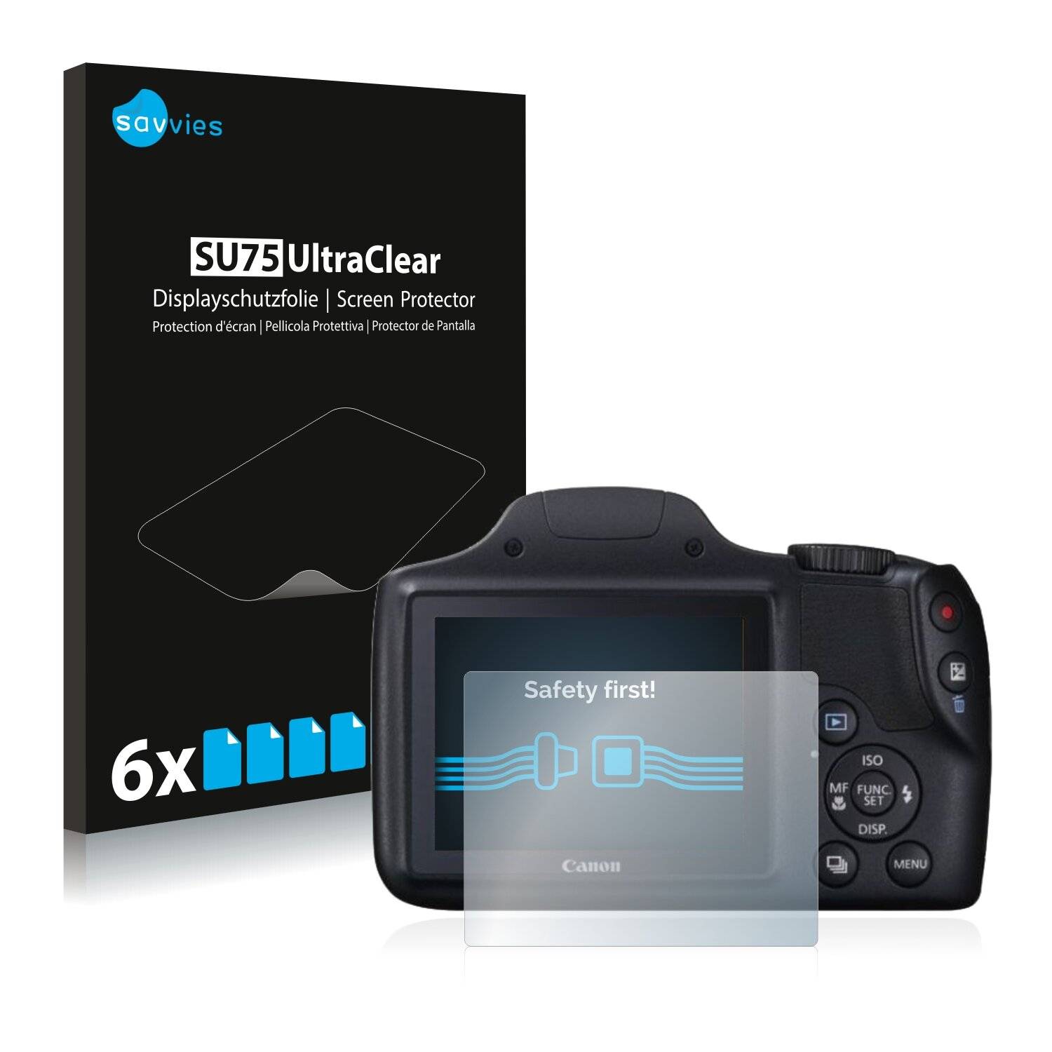6x Savvies SU75 Displayschutzfolie für Canon PowerShot SX520