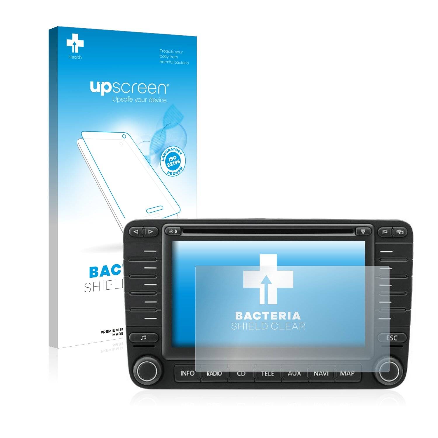 upscreen Bacteria Shield Clear Premium Antibakterielle Displayschutzfolie für Volkswagen