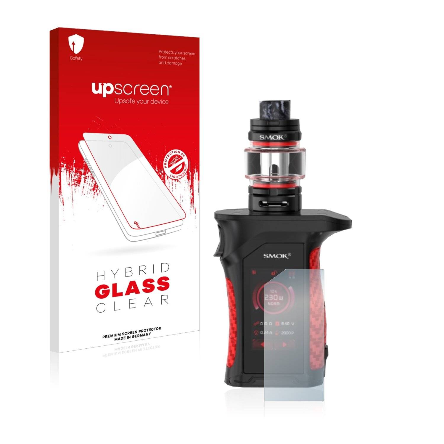 upscreen Hybrid Glass Clear Premium Schutzglas Folie für Smok Mag