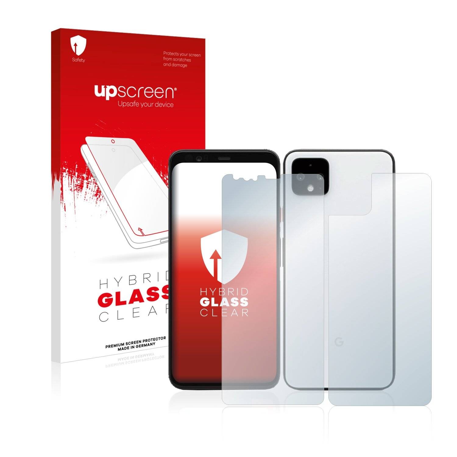 upscreen Hybrid Glass Clear Premium Schutzglas Folie für Google Pixel 4 XL (Vorder +