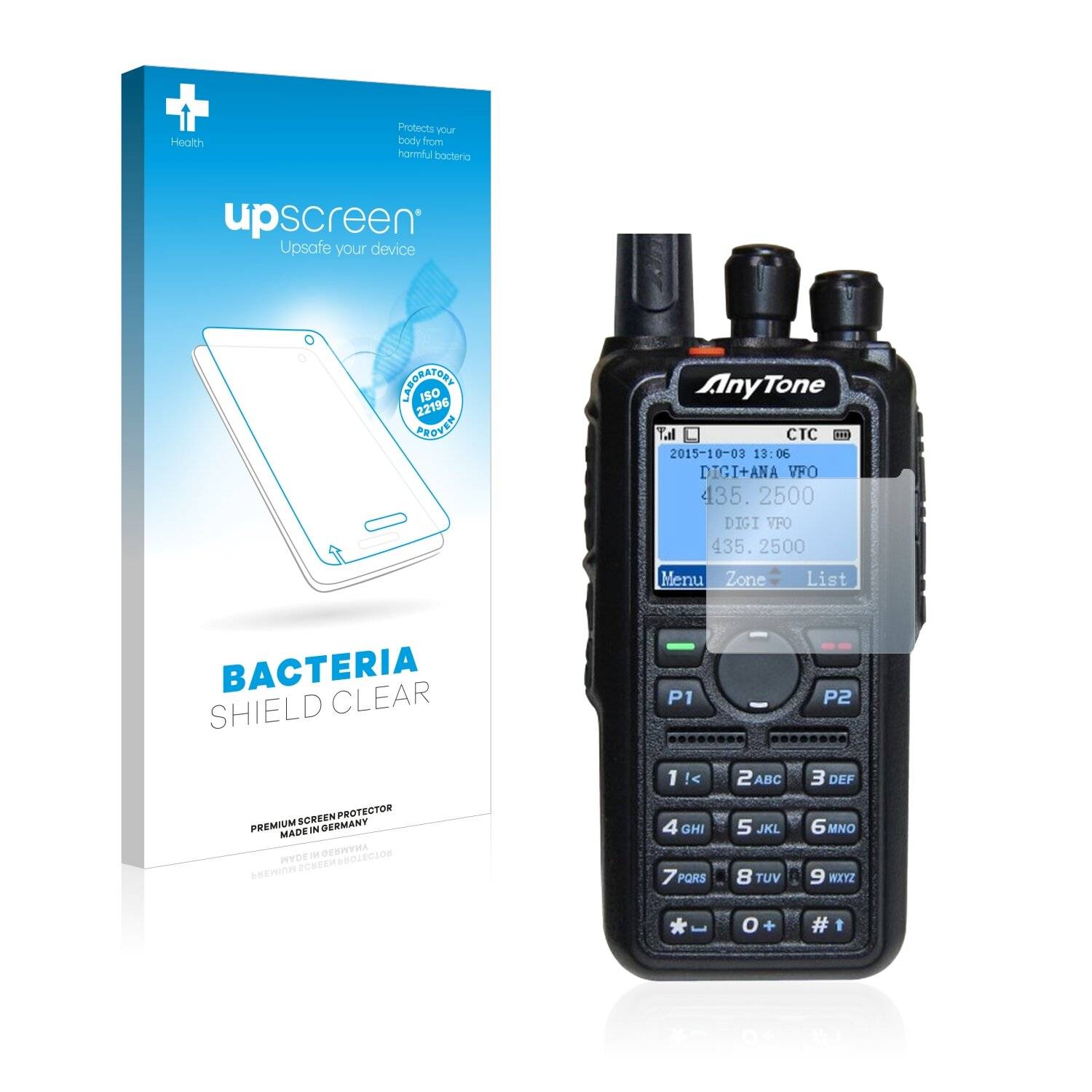 upscreen Bacteria Shield Clear Premium Antibakterielle Displayschutzfolie für Anytone