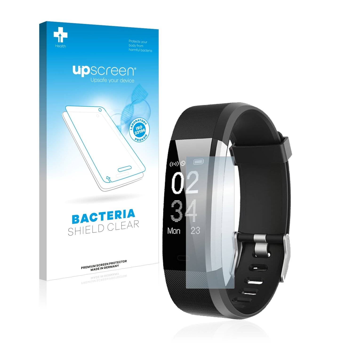 upscreen Bacteria Shield Clear Premium Antibakterielle Displayschutzfolie für Fitpolo