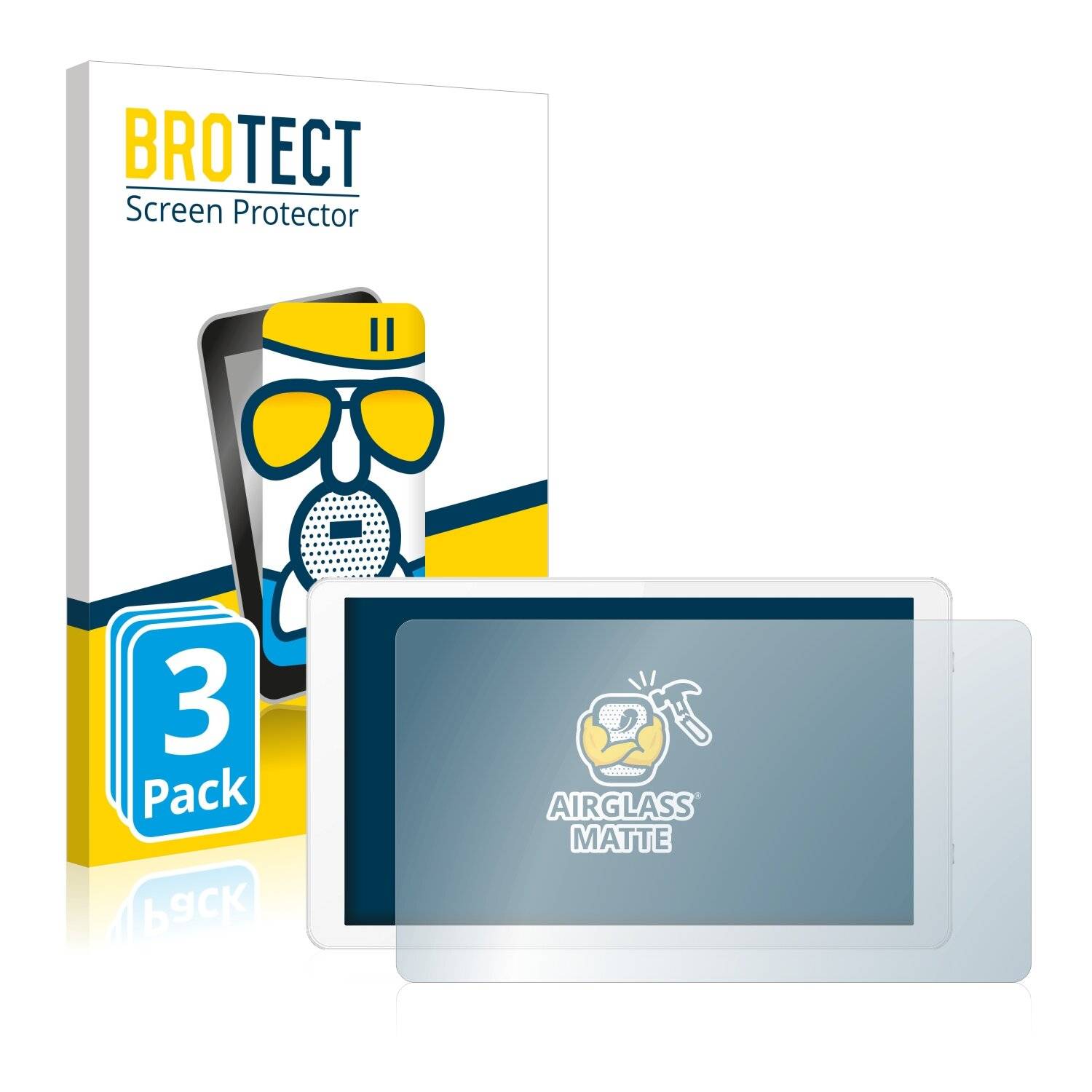 3x BROTECT AirGlass Matte Schutzglas Folie für Logicom La Tab