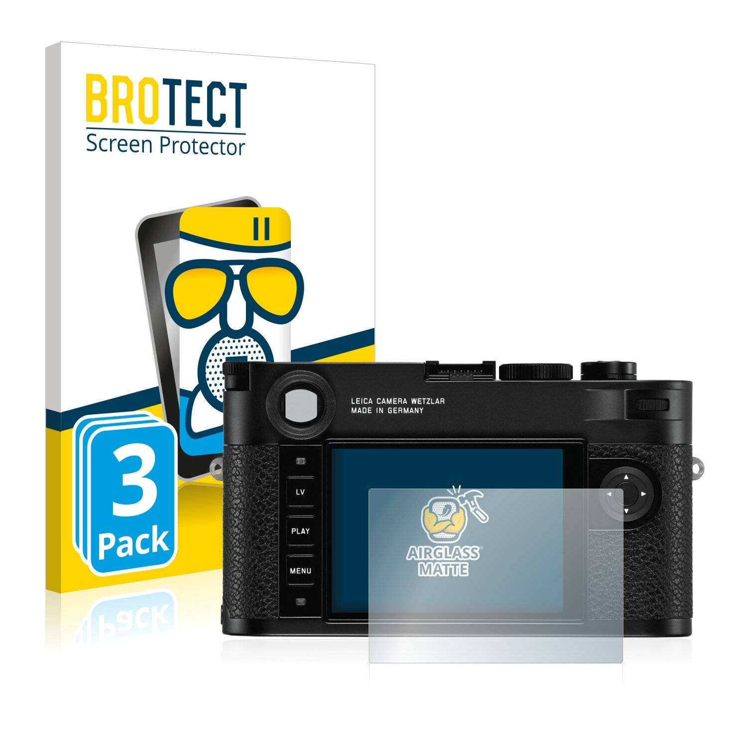 3x BROTECT AirGlass Matte Schutzglas Folie für Leica M10