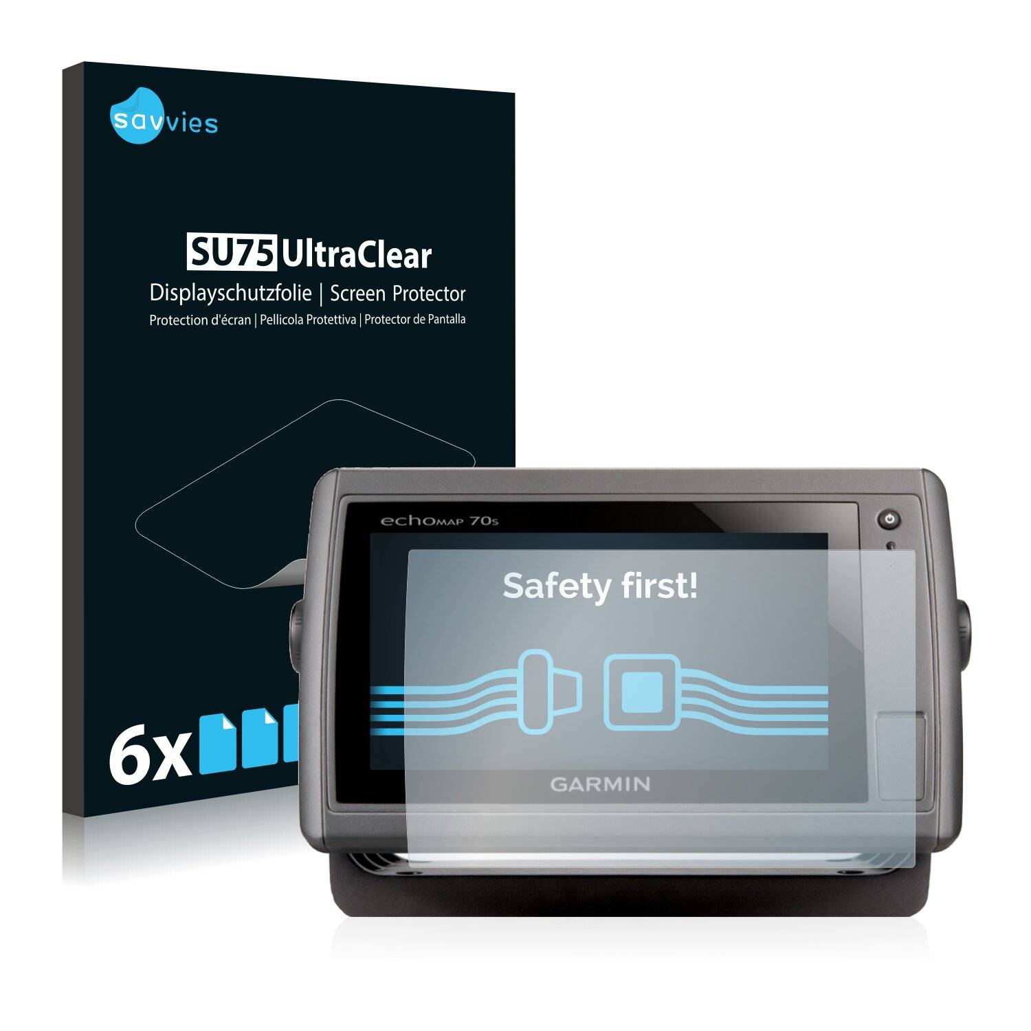 6x Savvies SU75 Displayschutzfolie für Garmin echoMAP