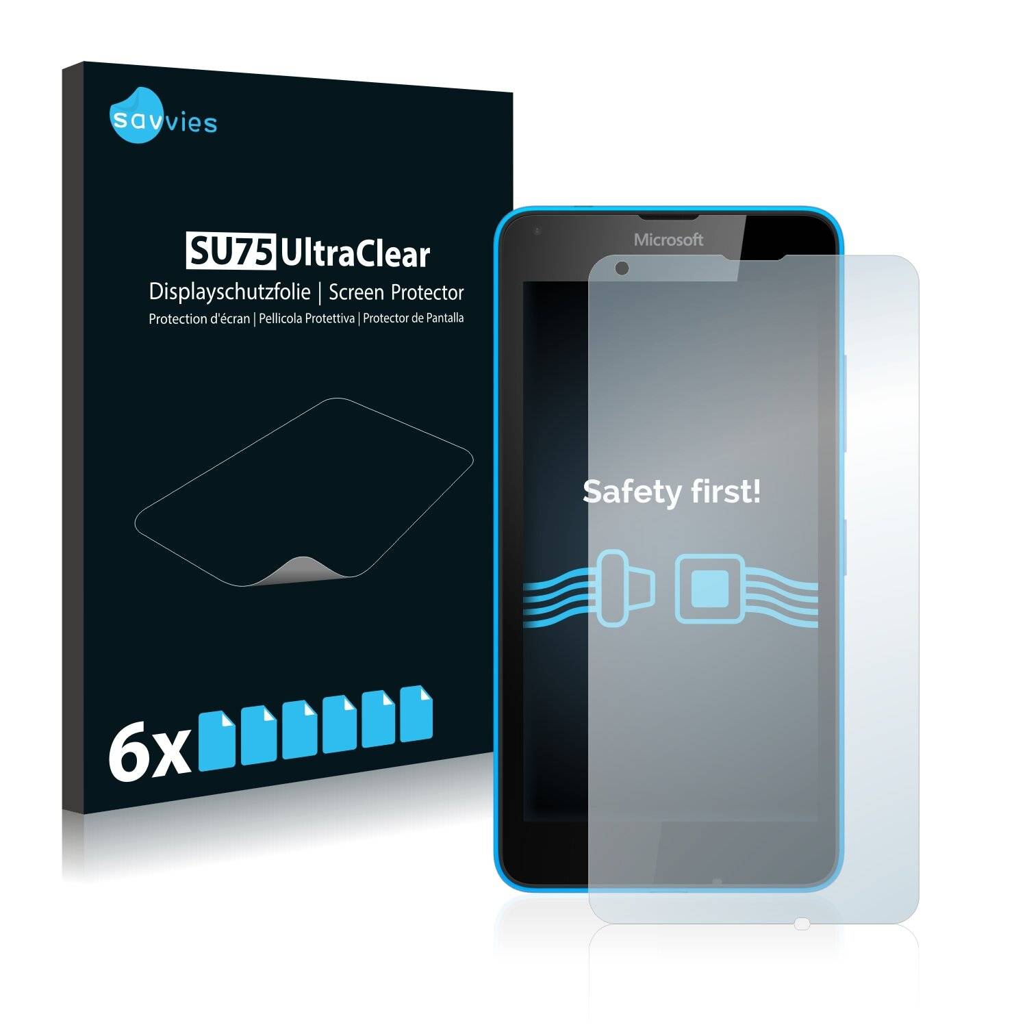 6x Savvies SU75 Displayschutzfolie für Microsoft Lumia