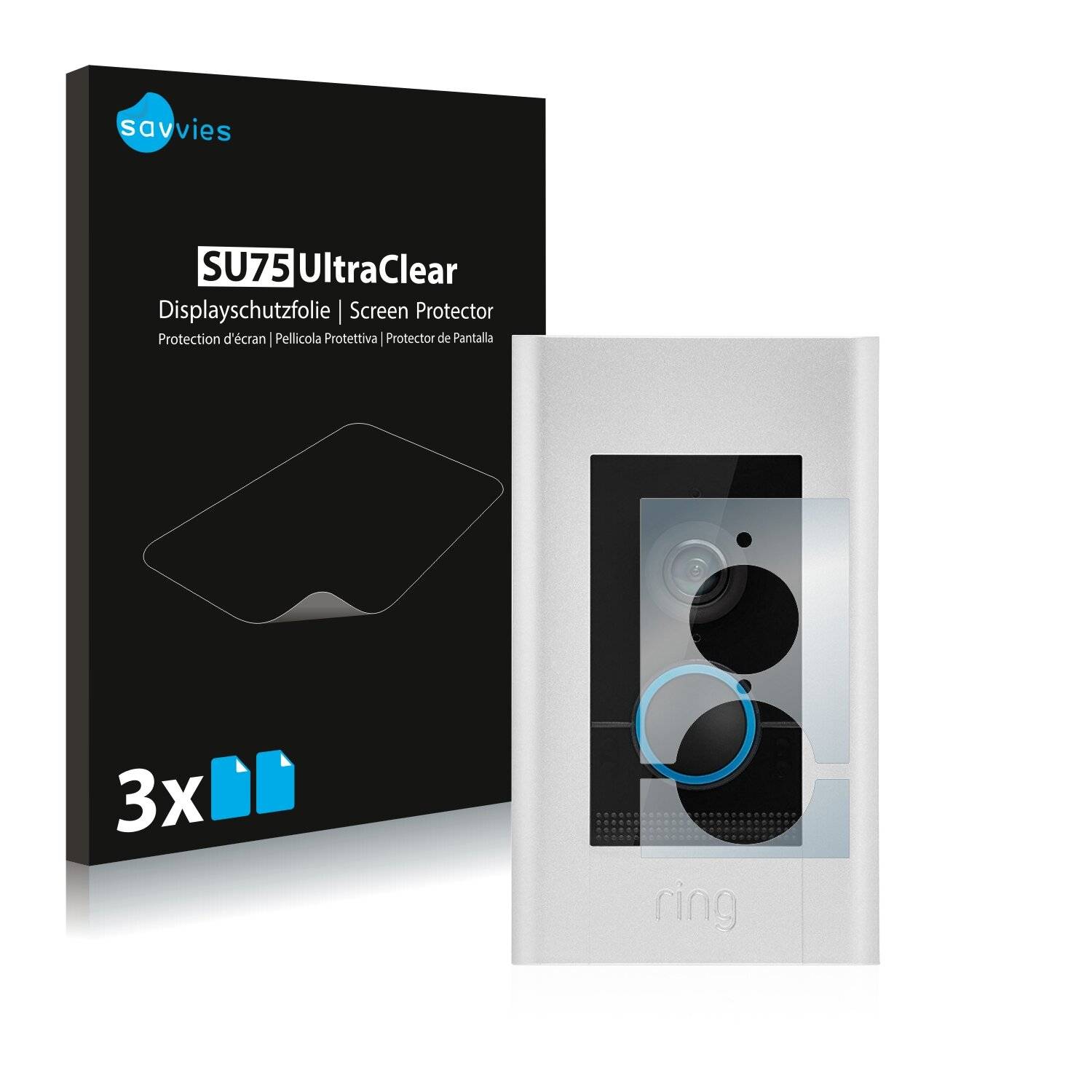 6x Savvies SU75 Displayschutzfolie für Ring Video Doorbell