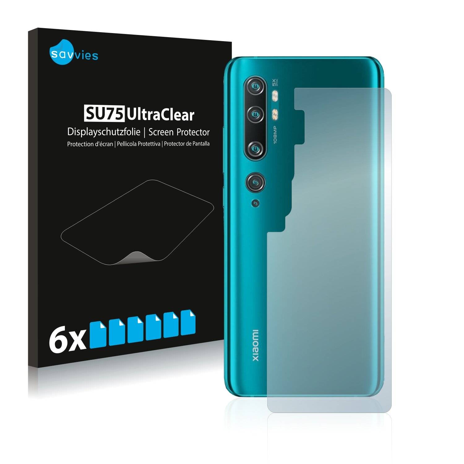 6x Savvies SU75 Displayschutzfolie für Xiaomi Mi CC9 Pro