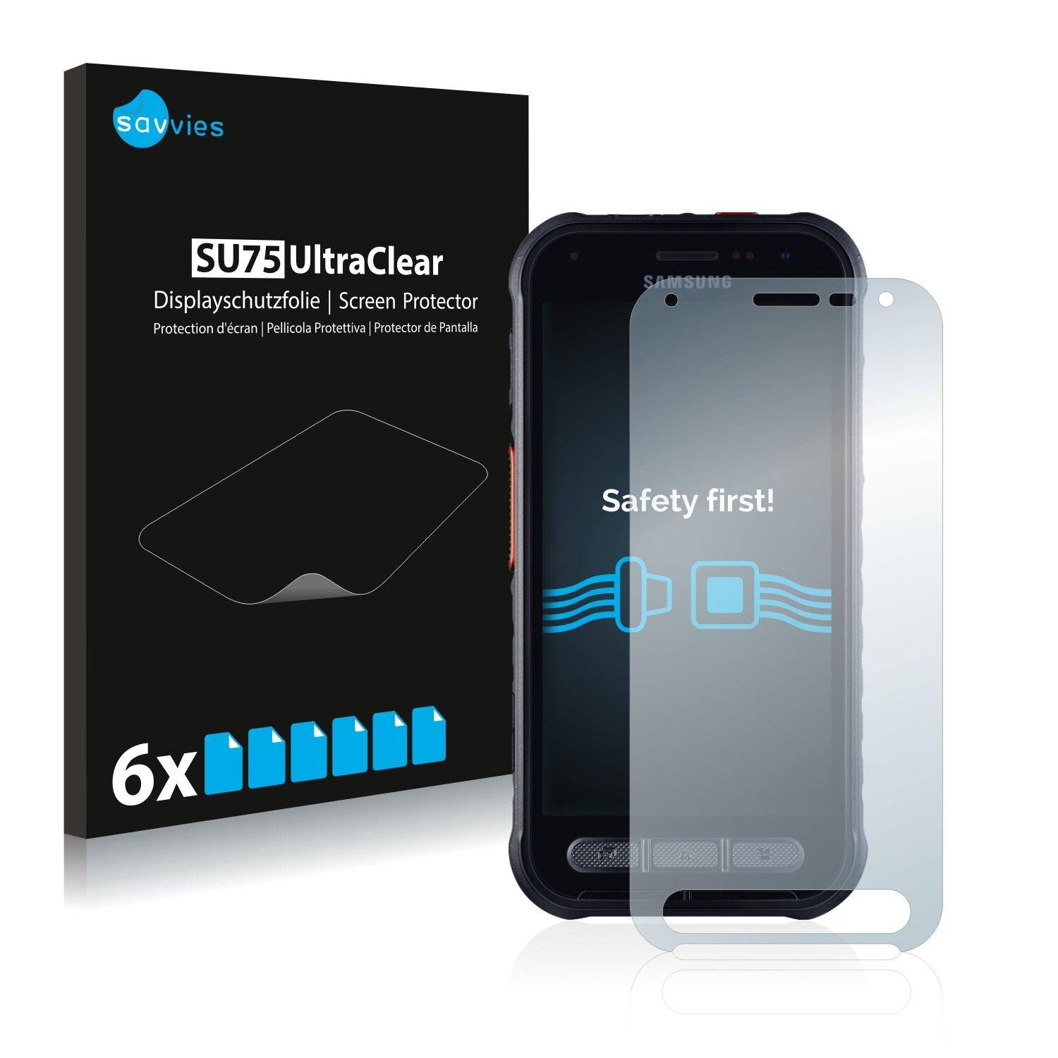 6x Savvies SU75 Displayschutzfolie für Samsung Galaxy Xcover