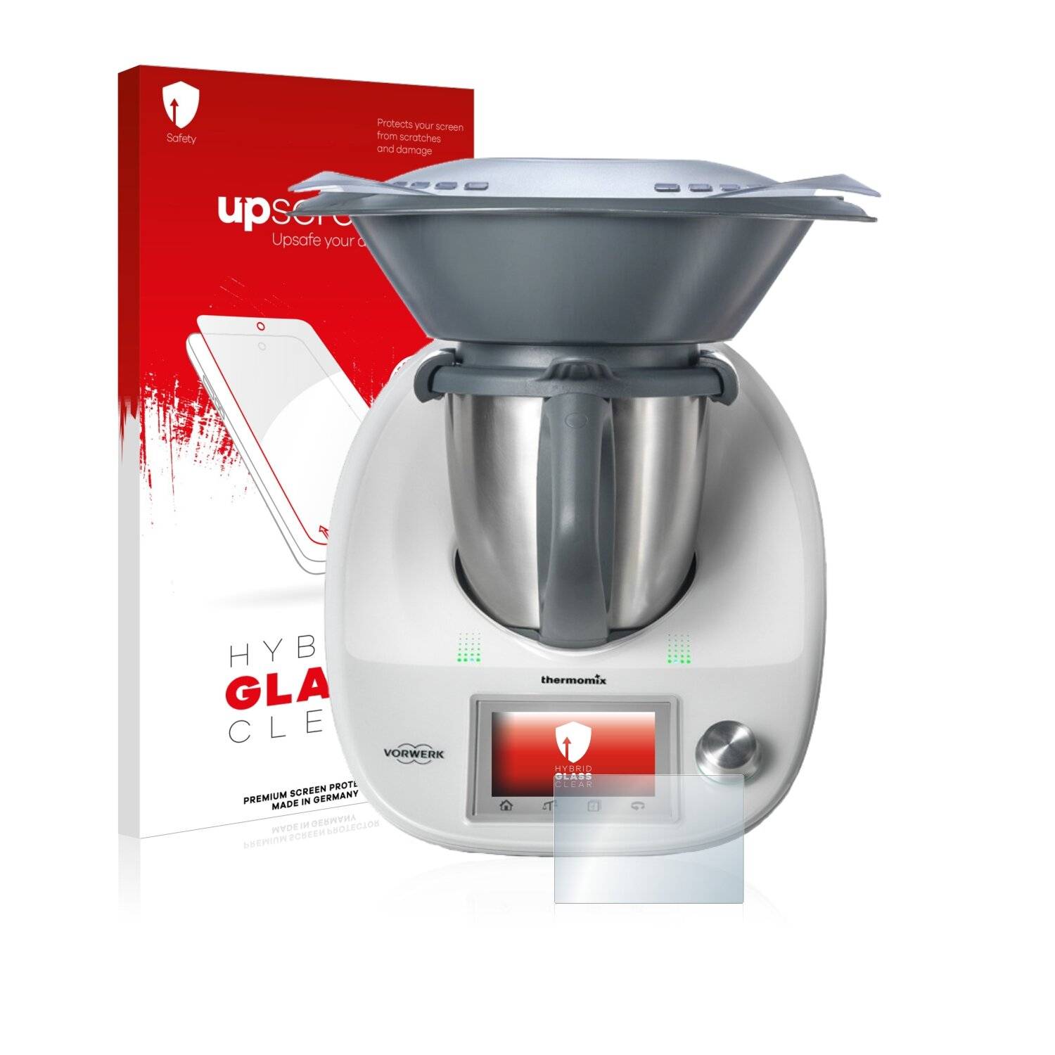 upscreen Hybrid Glass Clear Premium Schutzglas Folie für Vorwerk Bimby
