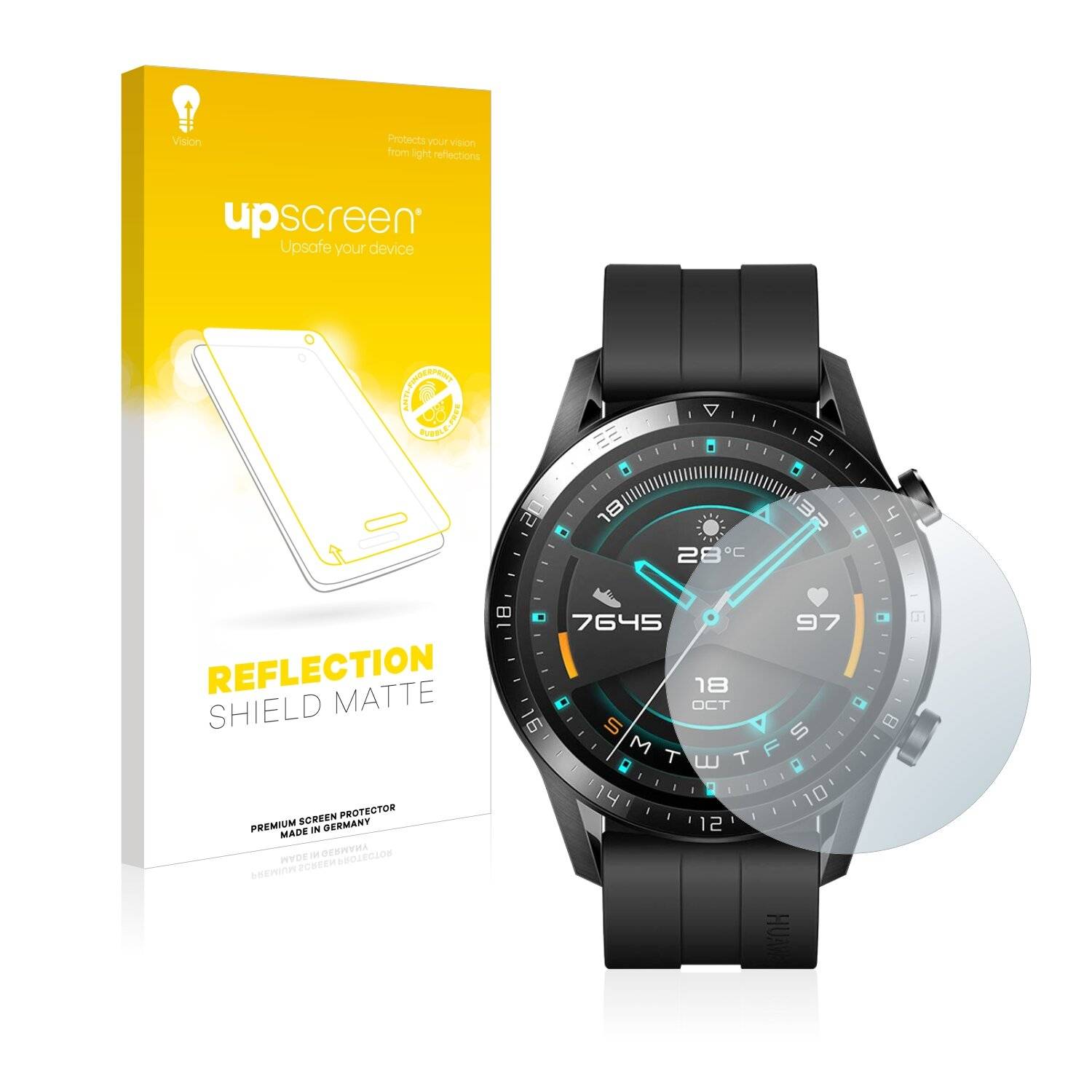 upscreen Reflection Shield Matte Premium Displayschutzfolie für Huawei Watch GT 2 (46