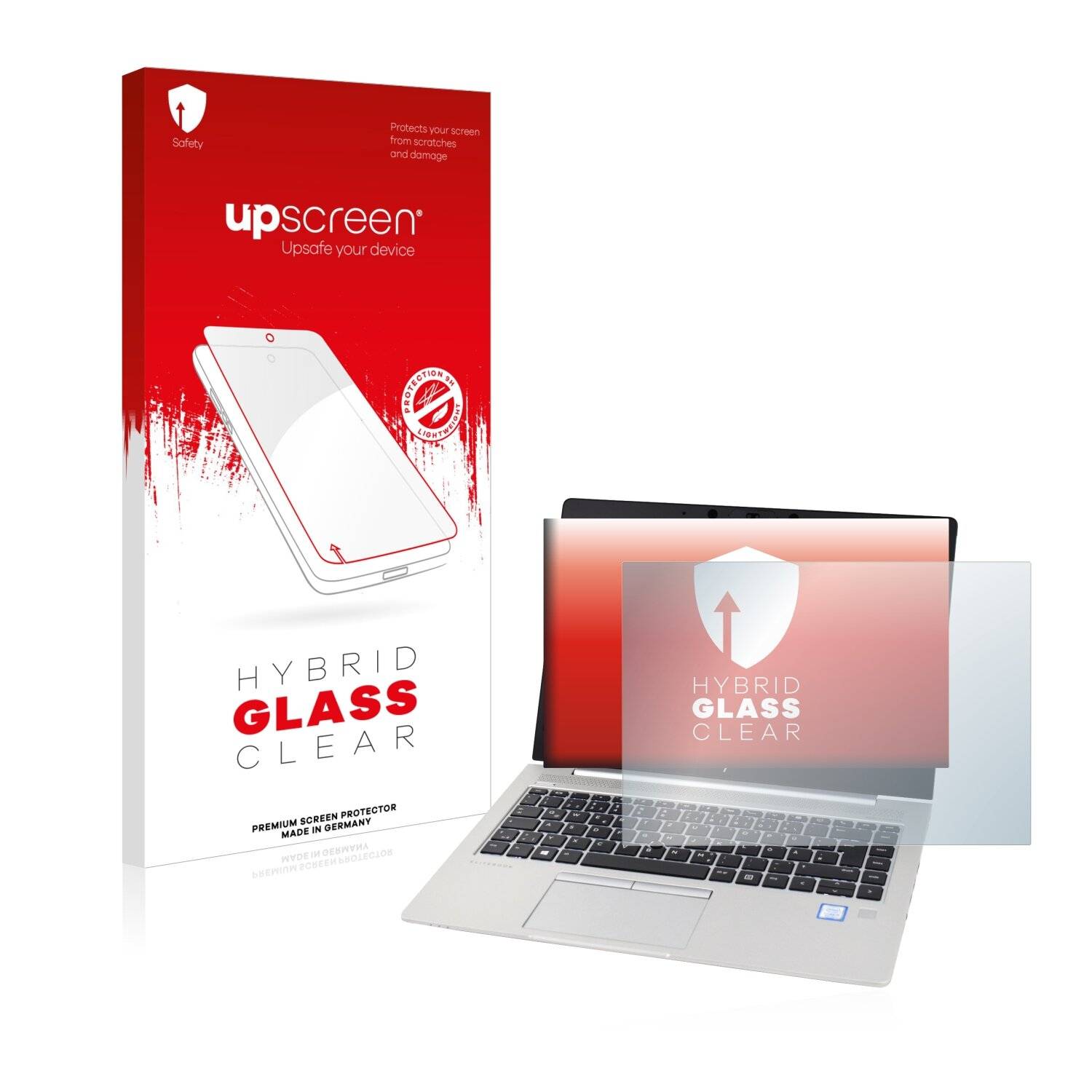 upscreen Hybrid Glass Clear Premium Schutzglas Folie für HP EliteBook 830 G5