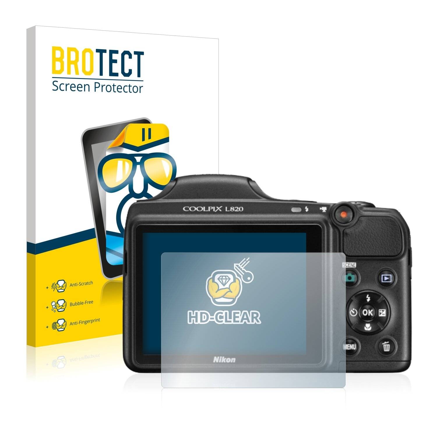 2x BROTECT HD-Clear Displayschutzfolie für Nikon Coolpix