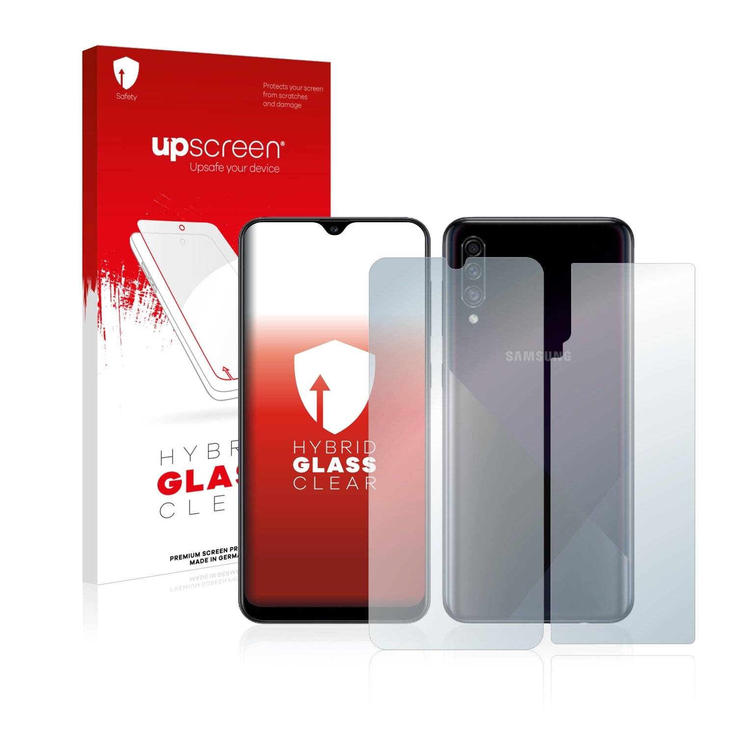 upscreen Hybrid Glass Clear Premium Schutzglas Folie für Samsung Galaxy A30s (Vorder +