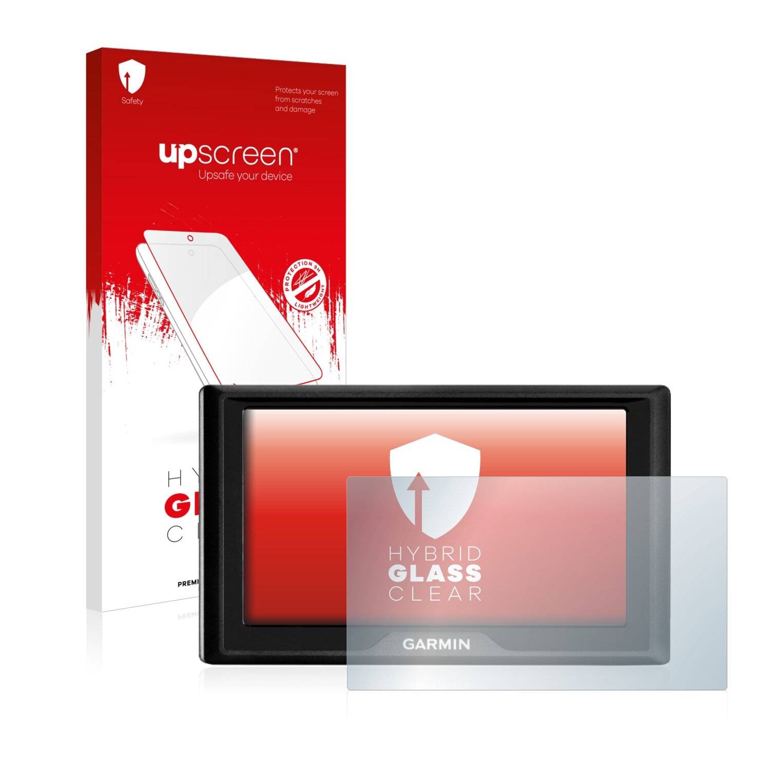 upscreen Hybrid Glass Clear Premium Schutzglas Folie für Garmin Drive 52 MT-S
