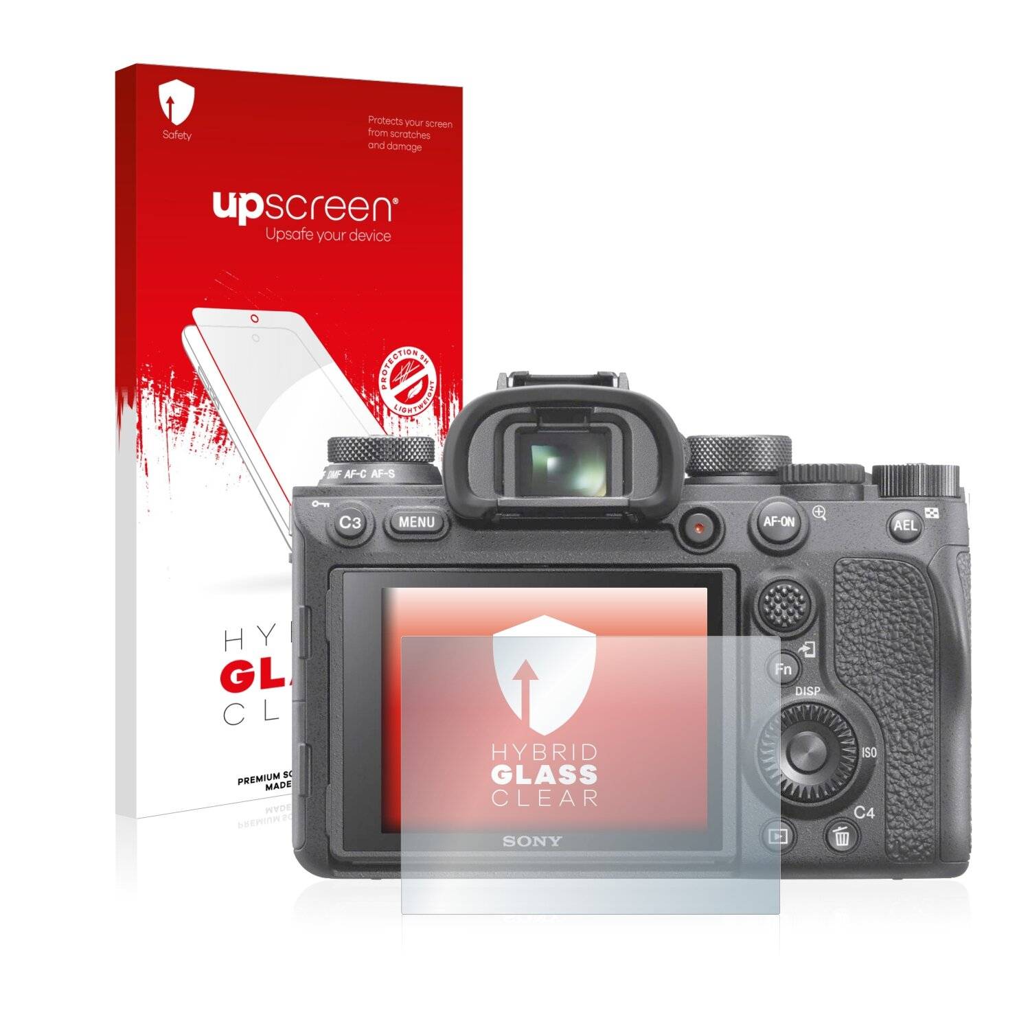 upscreen Hybrid Glass Clear Premium Schutzglas Folie für Sony Alpha 9