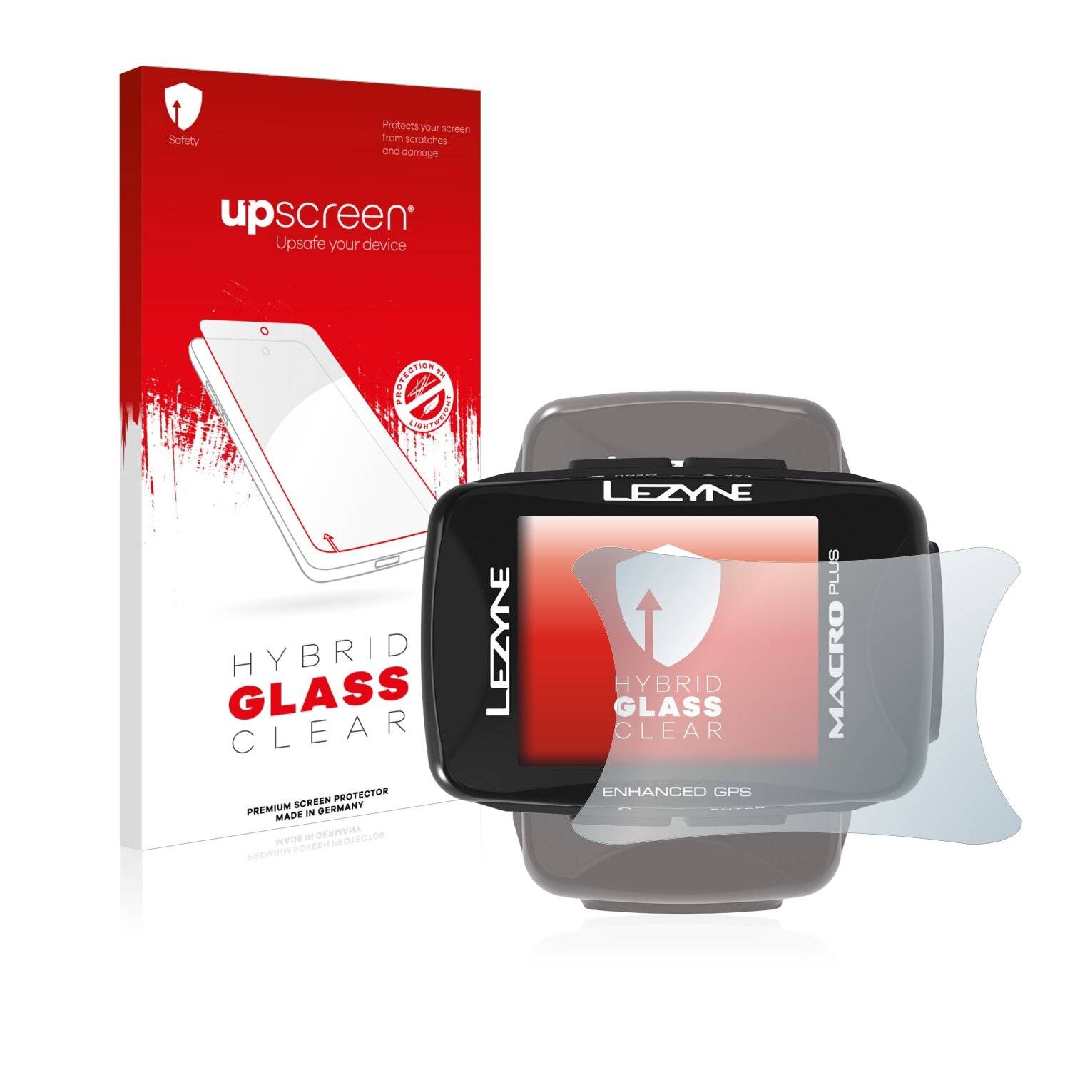 upscreen Hybrid Glass Clear Premium Schutzglas Folie für Lezyne Macro Plus