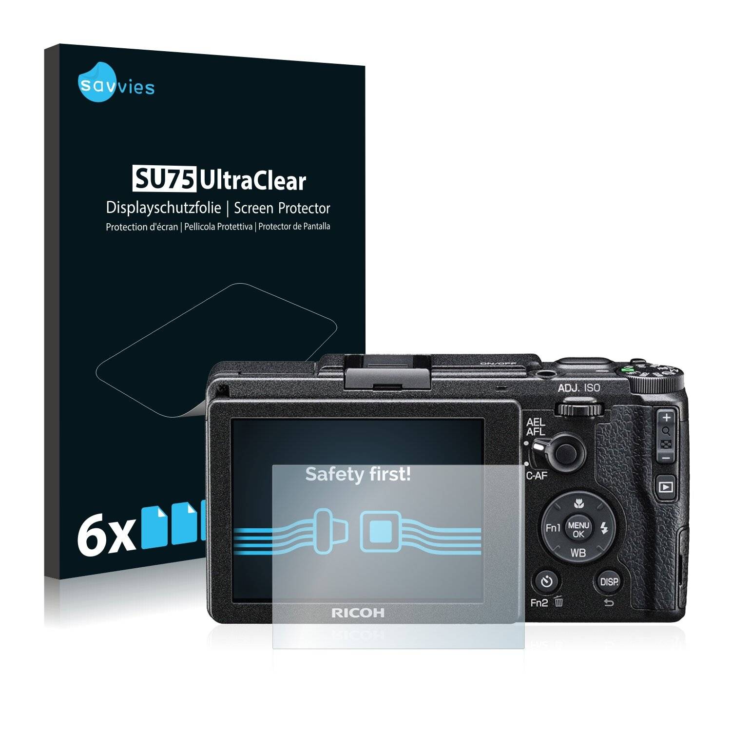 6x Savvies SU75 Displayschutzfolie für Ricoh GR II