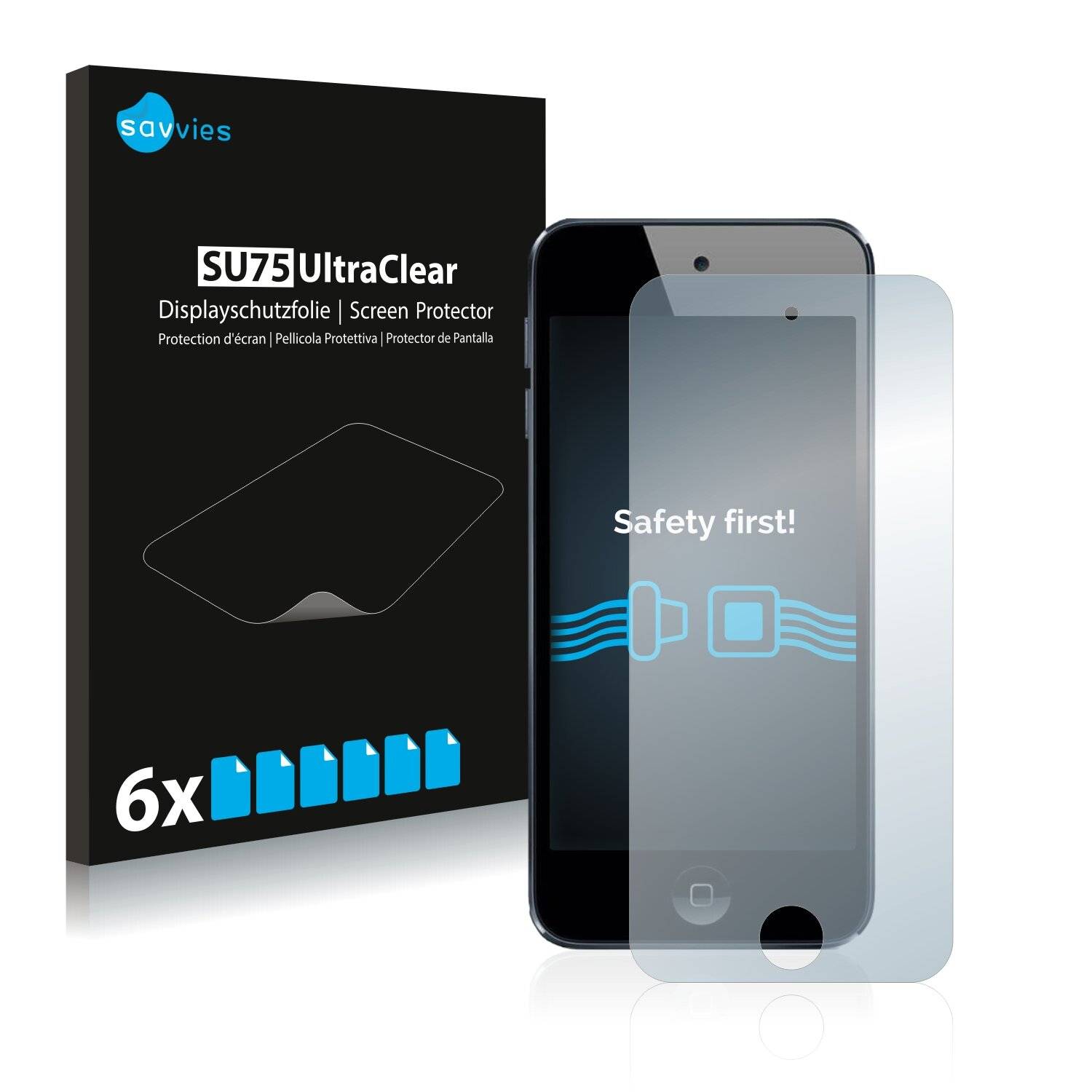 6x Savvies SU75 Displayschutzfolie für Apple iPod Touch (6.